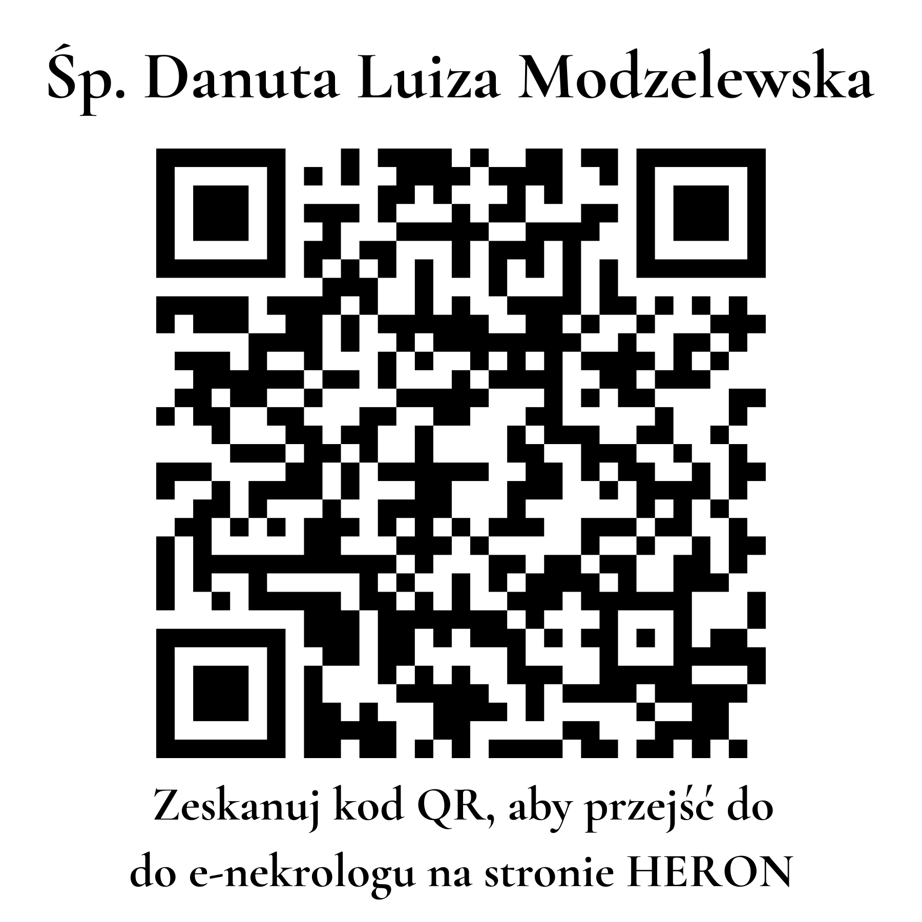 Kod QR do nekrologu Danuta Luiza Modzelewska