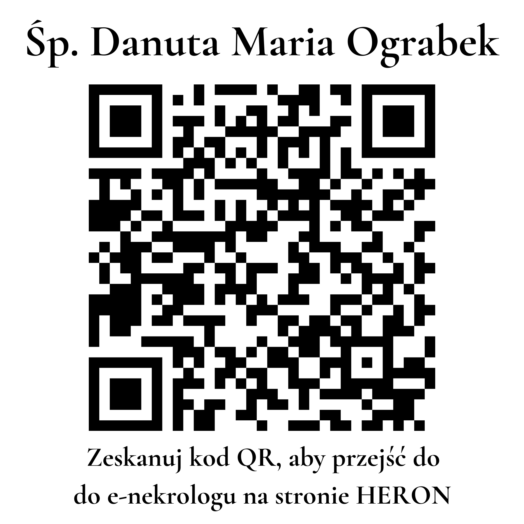Kod QR do nekrologu Danuta Maria Ograbek
