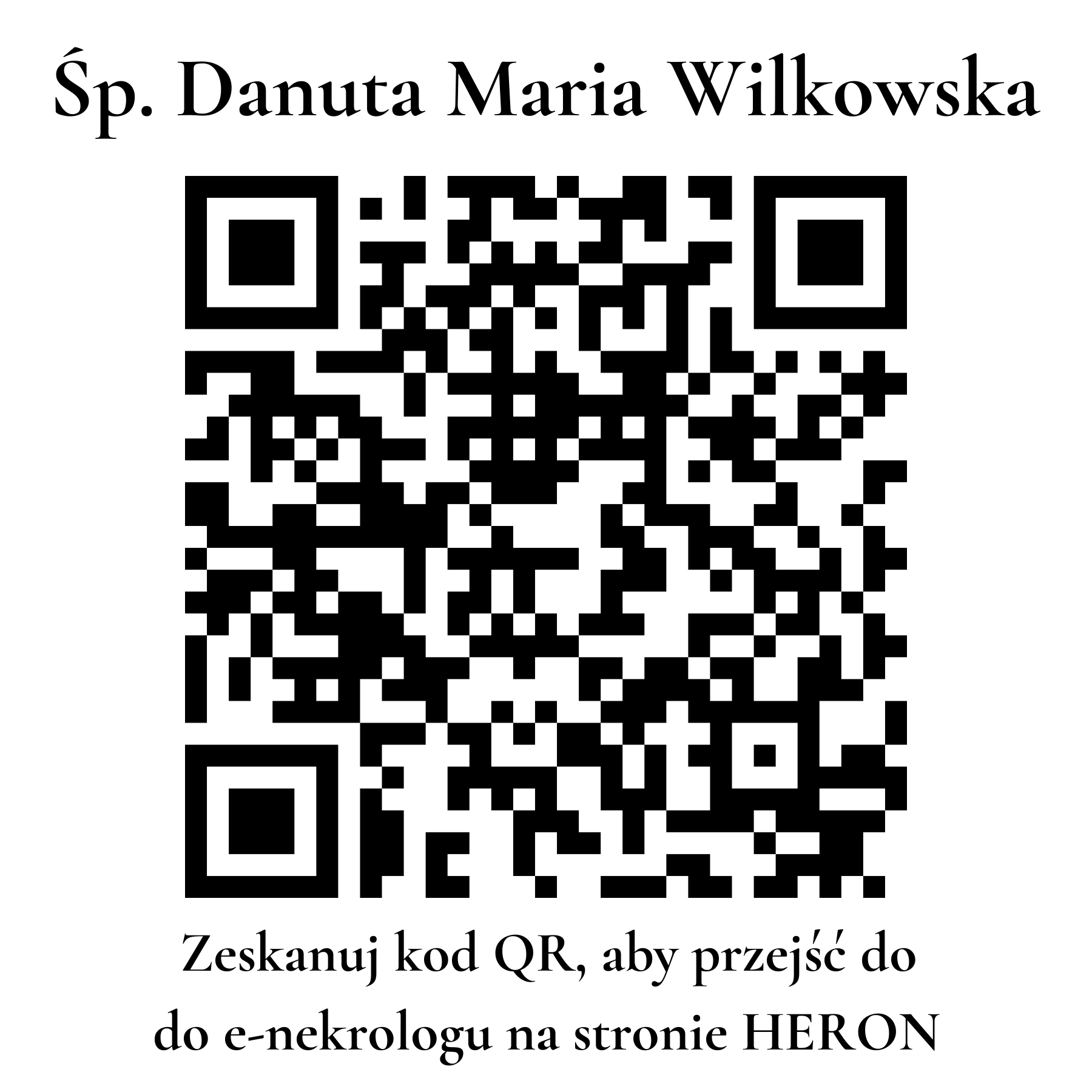 Kod QR do nekrologu Danuta Maria Wilkowska