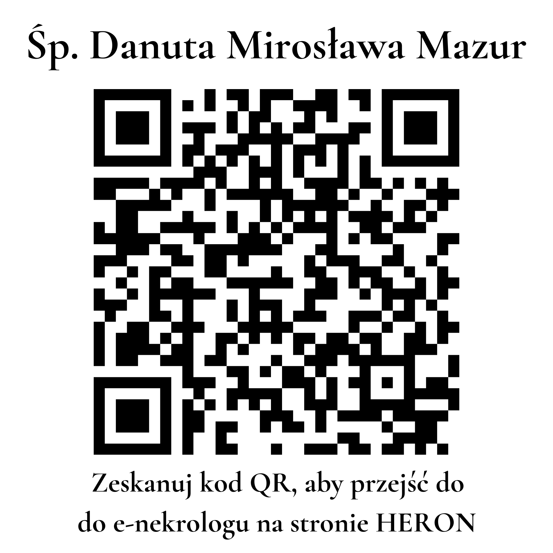 Kod QR do nekrologu Danuta Mirosława Mazur