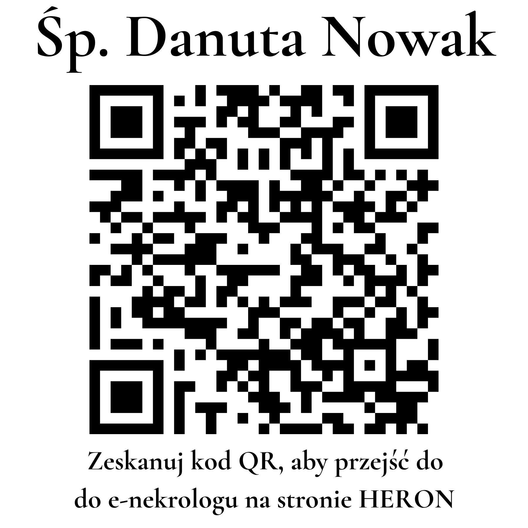 Kod QR do nekrologu Danuta Nowak Kod QR do nekrologu Danuta Nowak