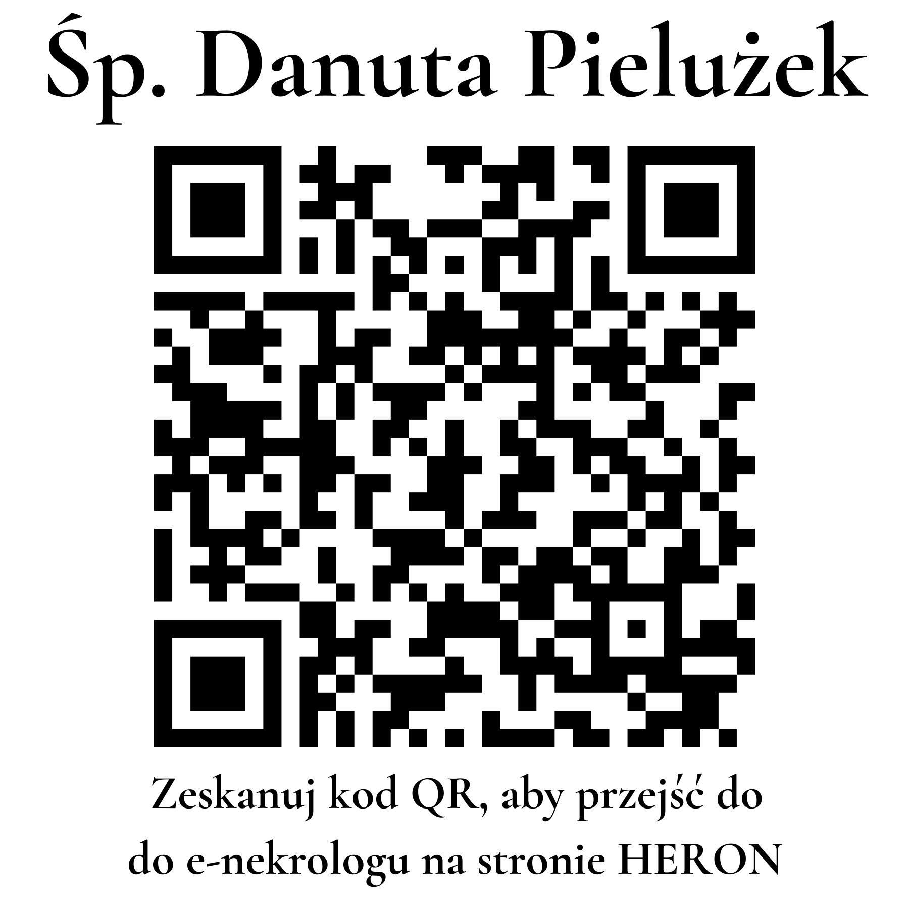 Kod QR do nekrologu Danuta Pielużek Kod QR do nekrologu Danuta Pielużek