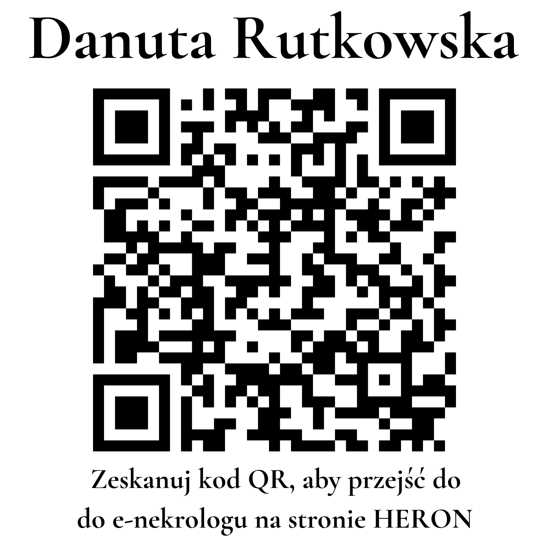Kod QR do nekrologu Danuta Rutkowska Kod QR do nekrologu Danuta Rutkowska