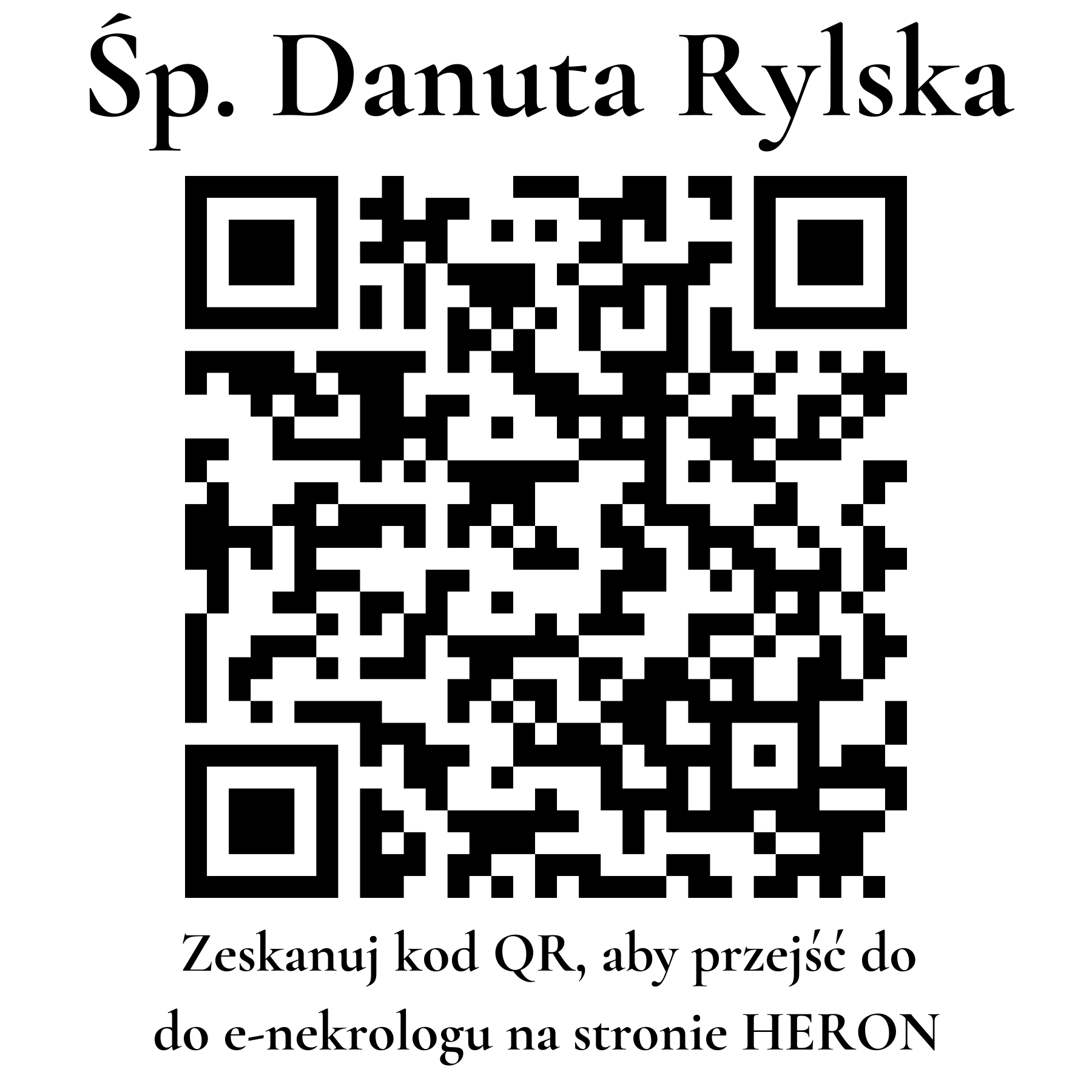 Kod QR do nekrologu Danuta Rylska