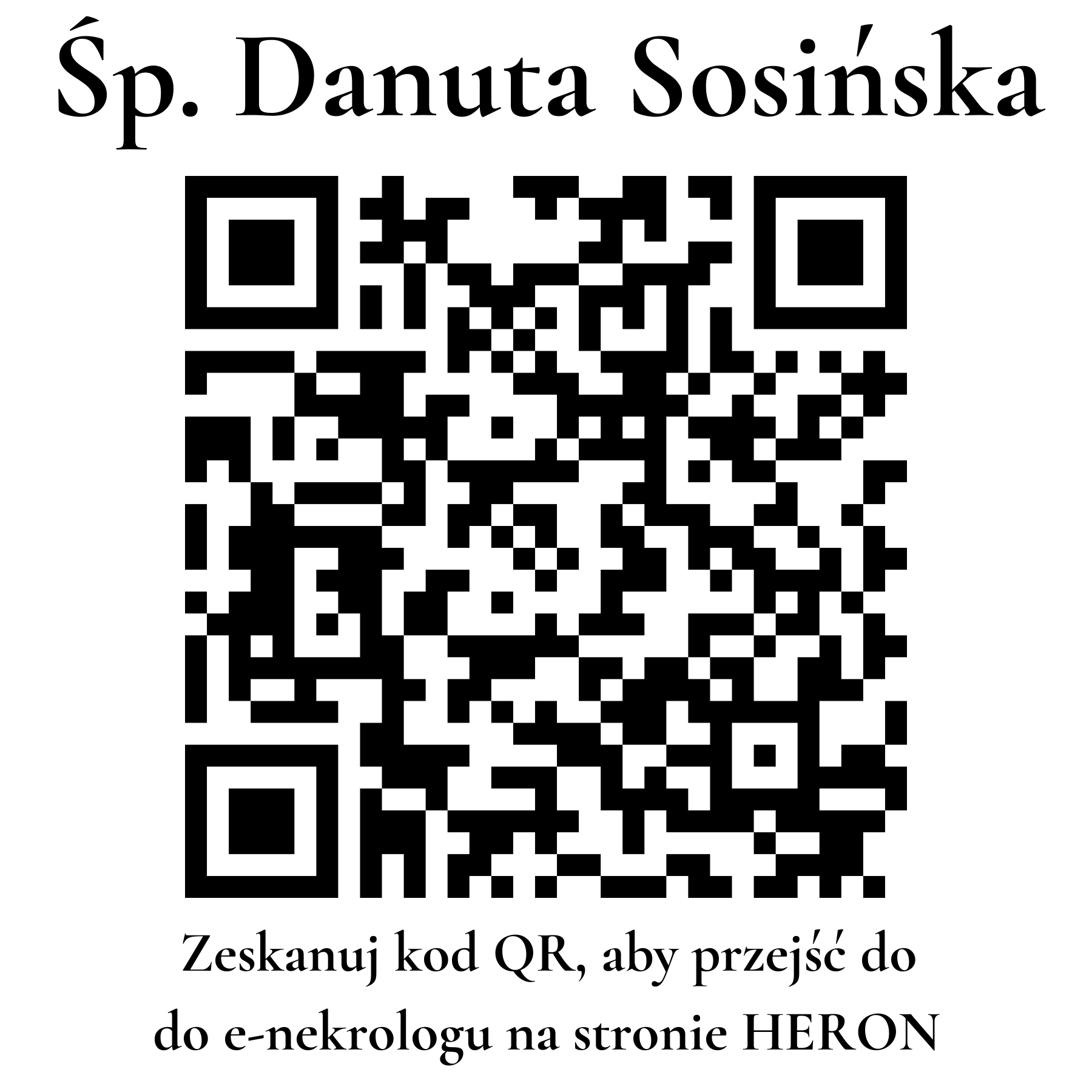 Kod QR do nekrologu Danuta Sosińska Kod QR do nekrologu Danuta Sosińska