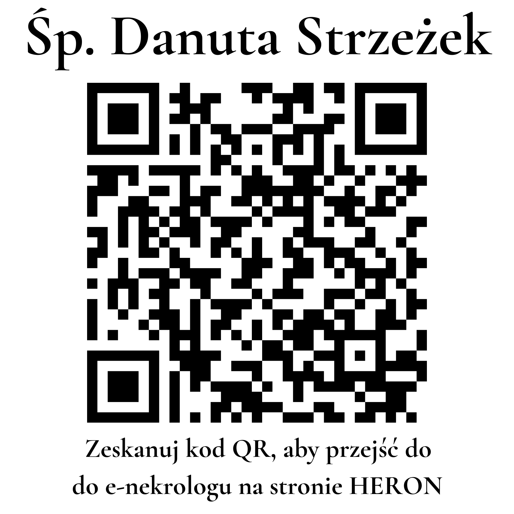 Kod QR do nekrologu Danuta Strzeżek