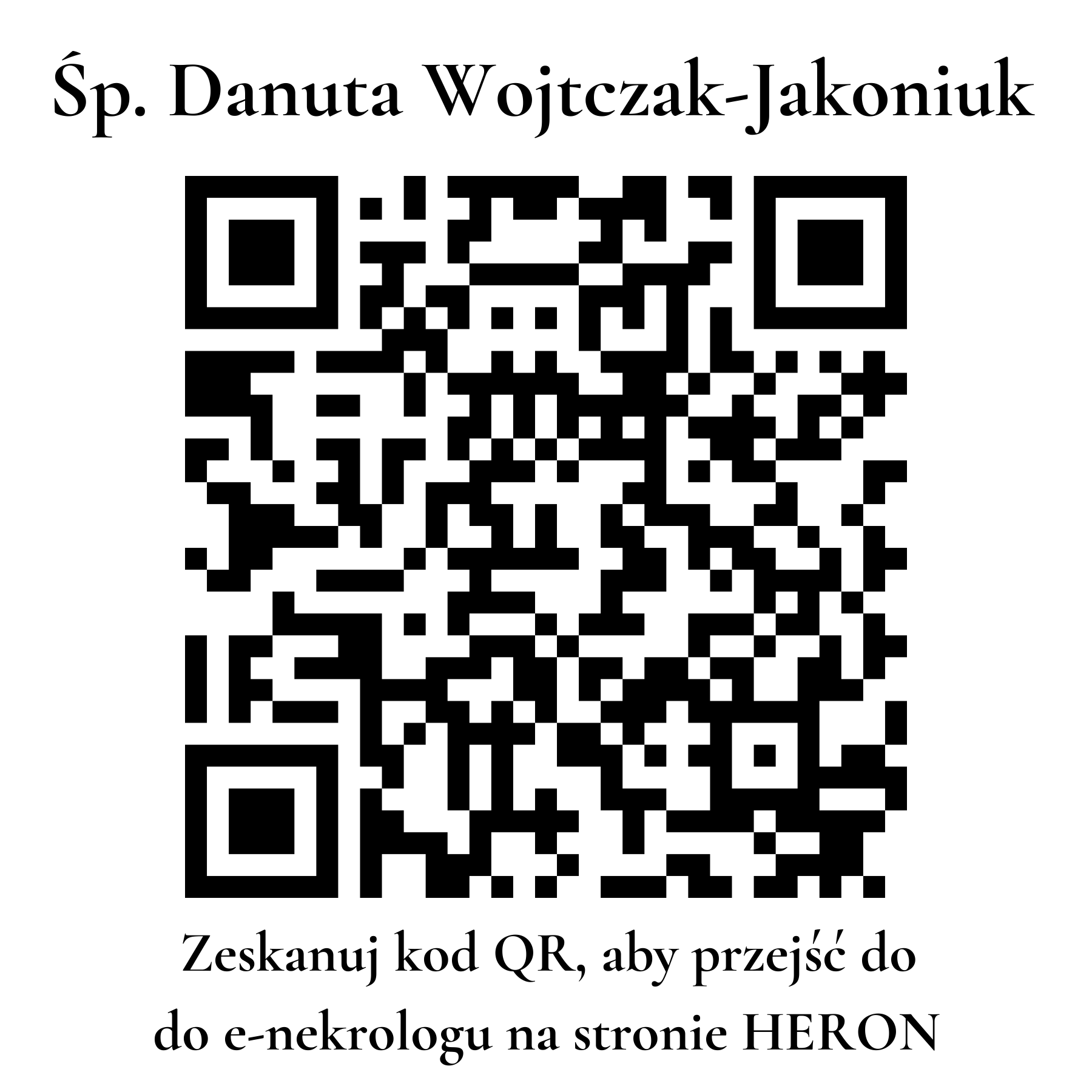 Kod QR do nekrologu Danuta Wojtczak-Jakoniuk Kod QR do nekrologu Danuta Wojtczak-Jakoniuk