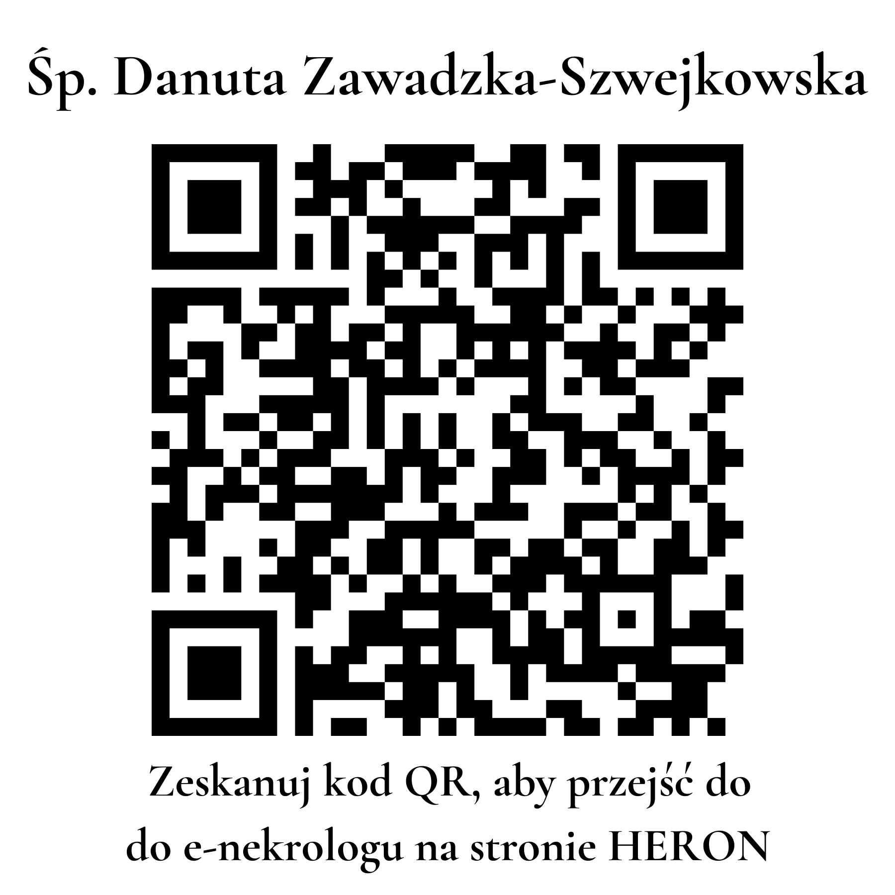 Kod QR do nekrologu Danuta Zawadzka-Szwejkowska