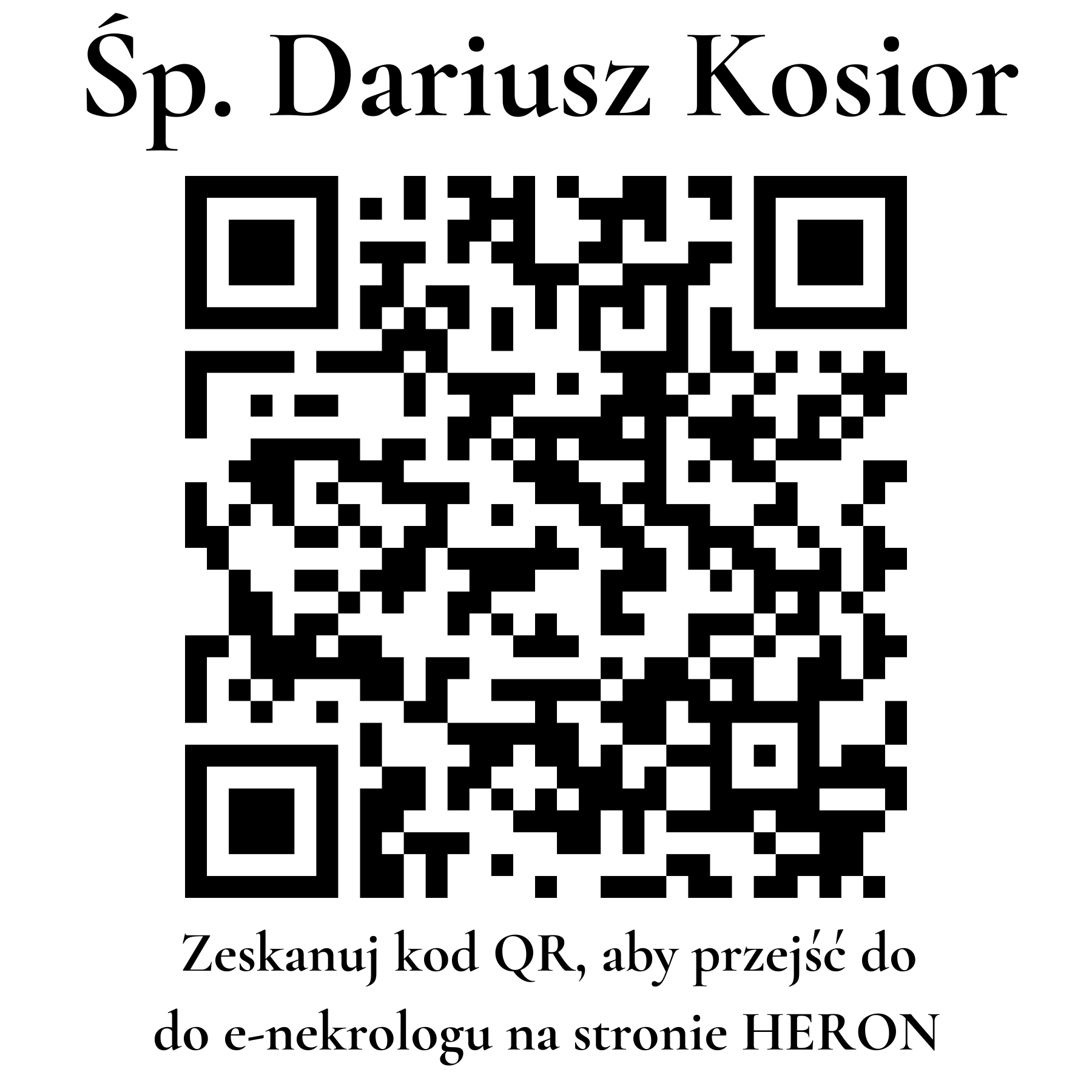 Kod QR do nekrologu Dariusz Kosior