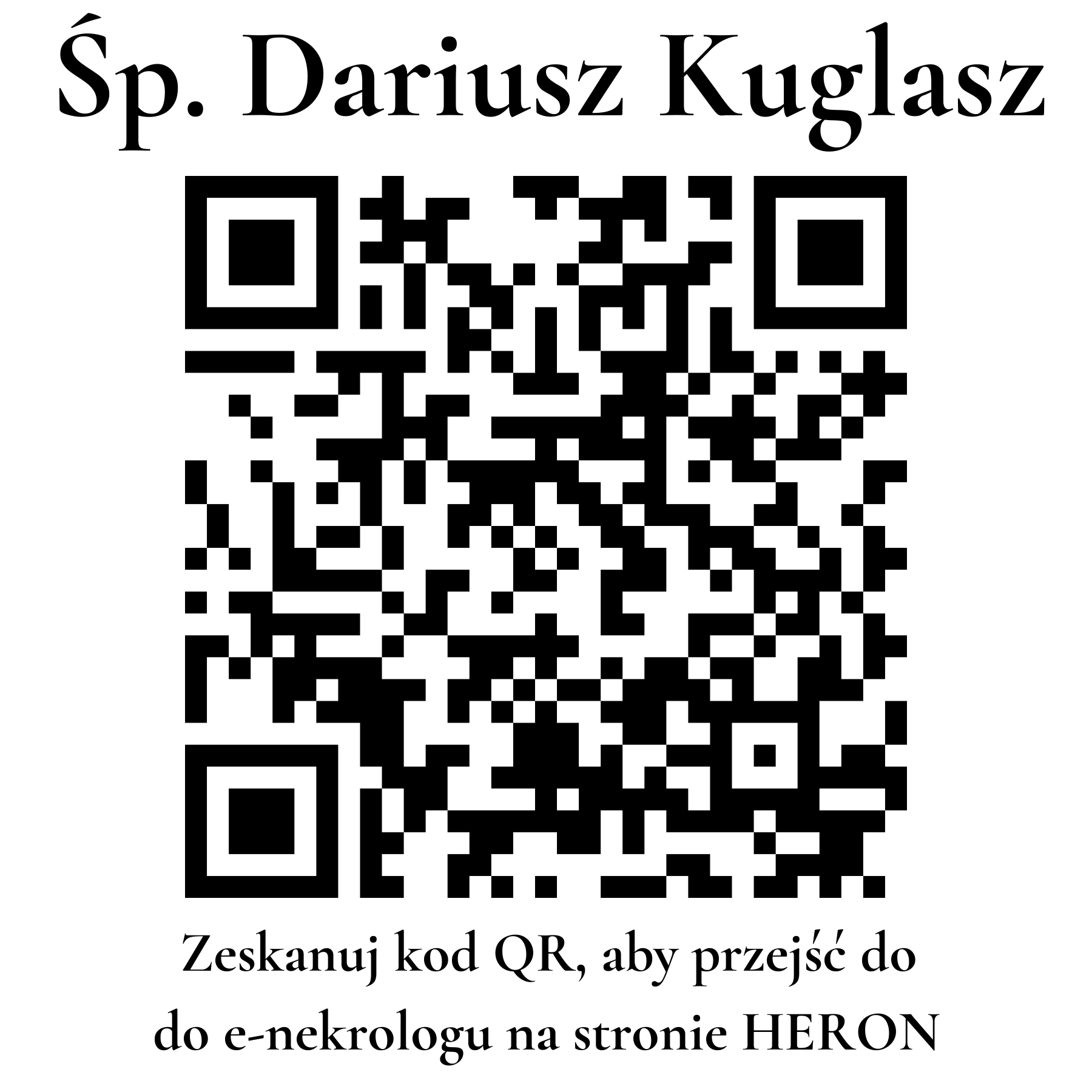 Kod QR do nekrologu Dariusz Kuglasz