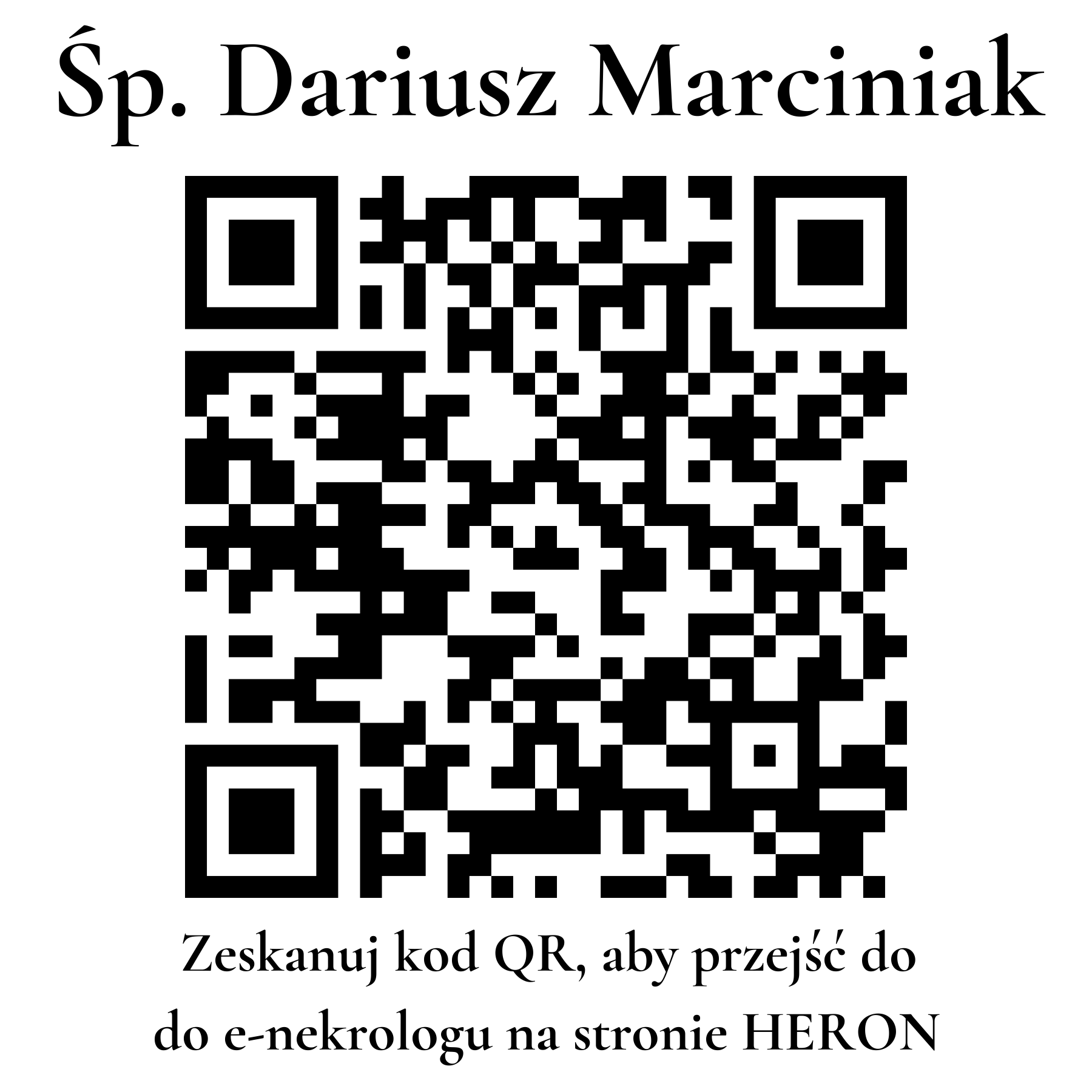 Kod QR do nekrologu Dariusz Marciniak