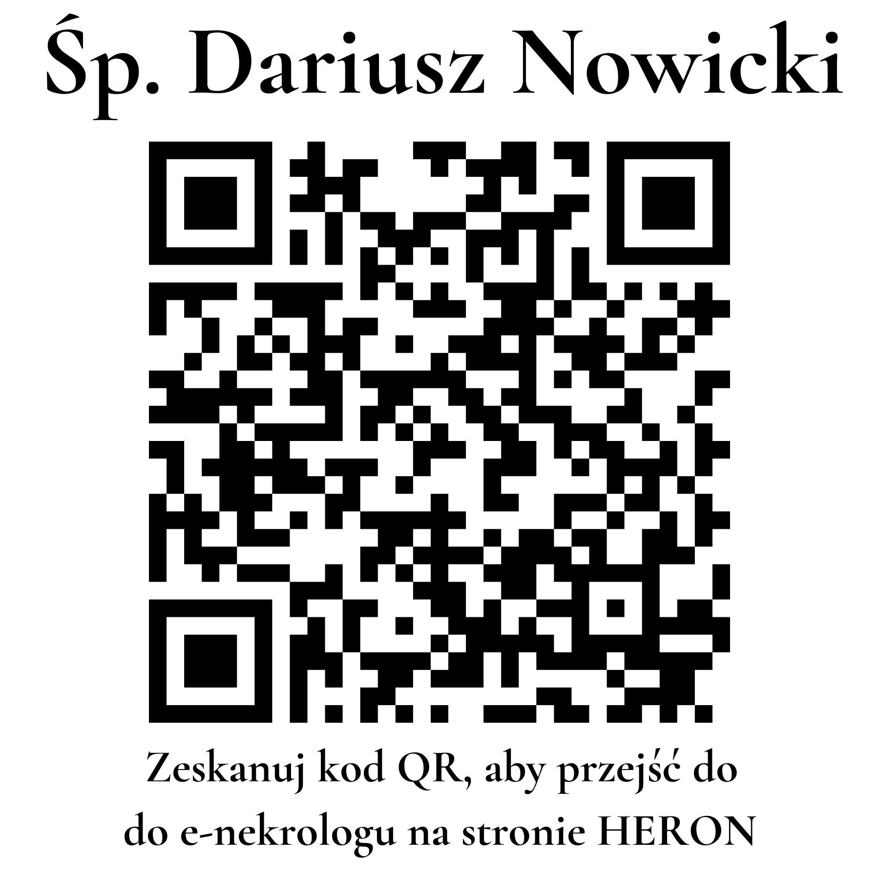 Kod QR do nekrologu Dariusz Nowicki Kod QR do nekrologu Dariusz Nowicki