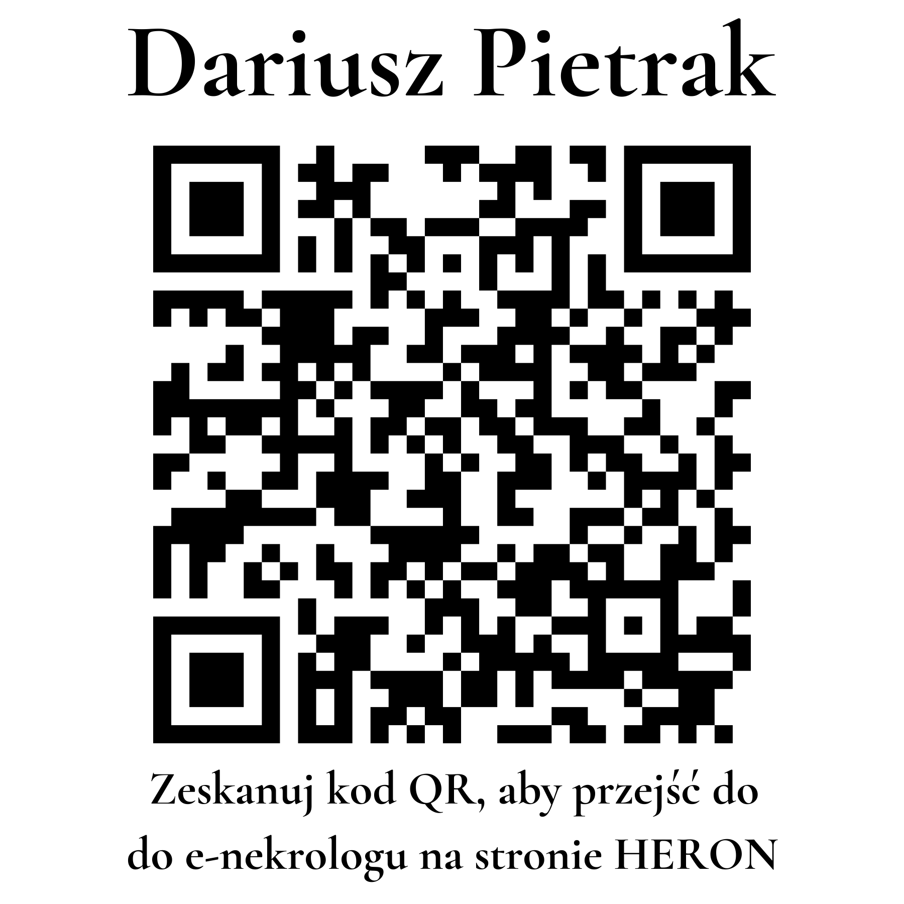 Kod QR do nekrologu Dariusz Pietrak
