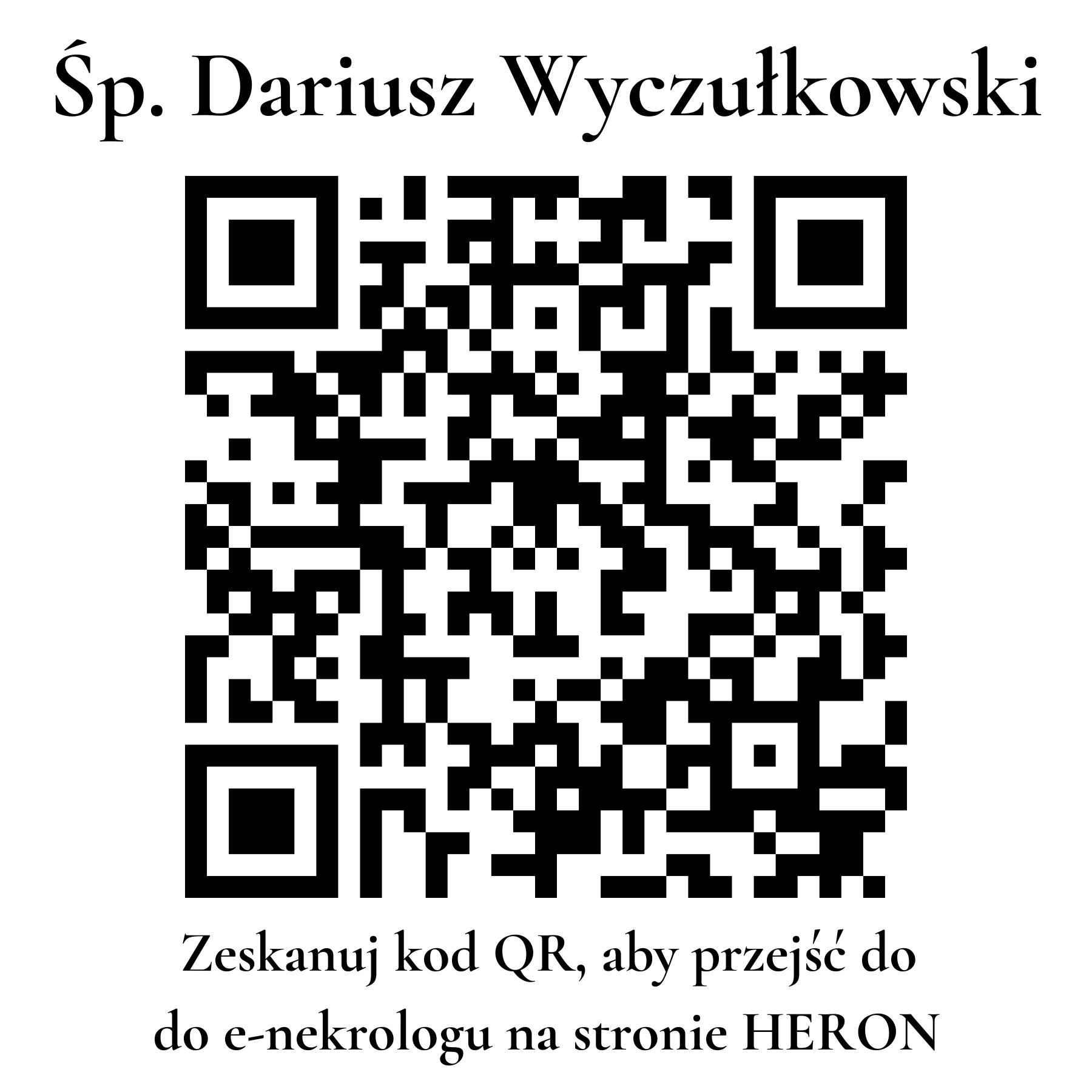 Kod QR do nekrologu Dariusz Wyczułkowski Kod QR do nekrologu Dariusz Wyczułkowski