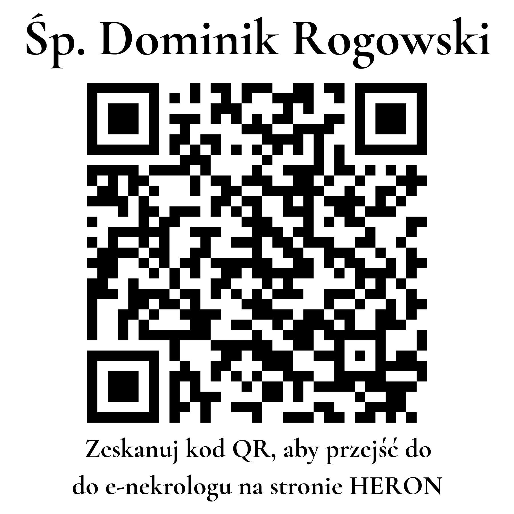 Kod QR do nekrologu Dominik Rogowski