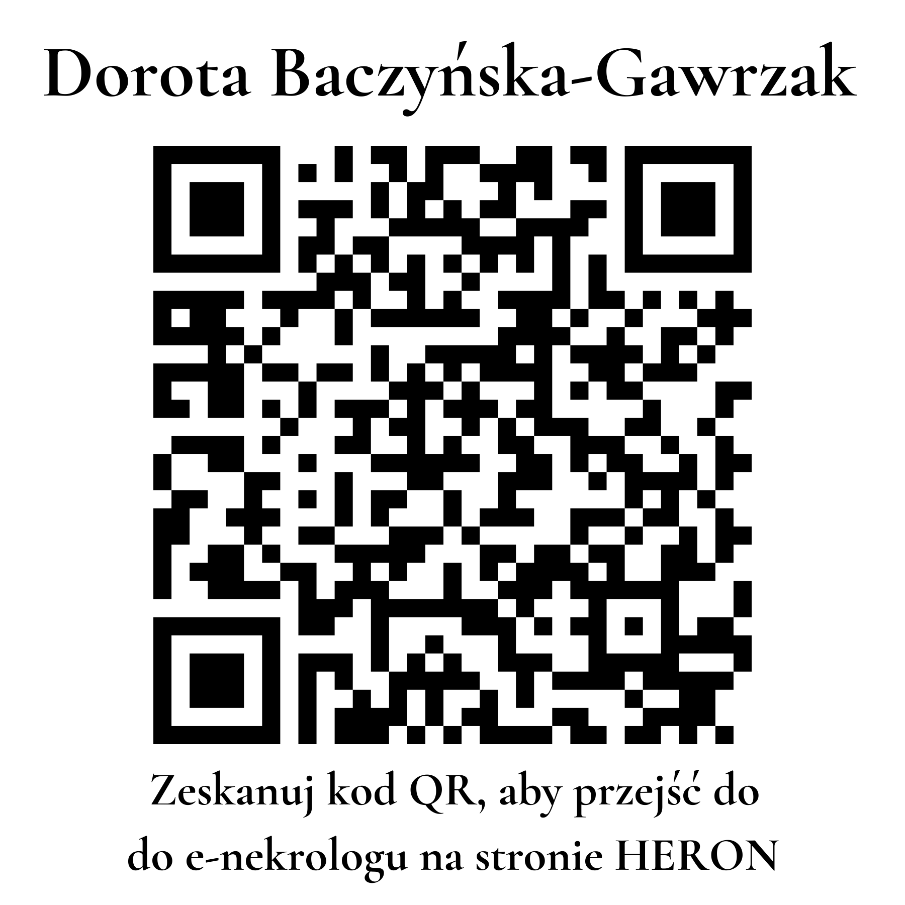 Kod QR do nekrologu Dorota Baczyńska-Gawrzak