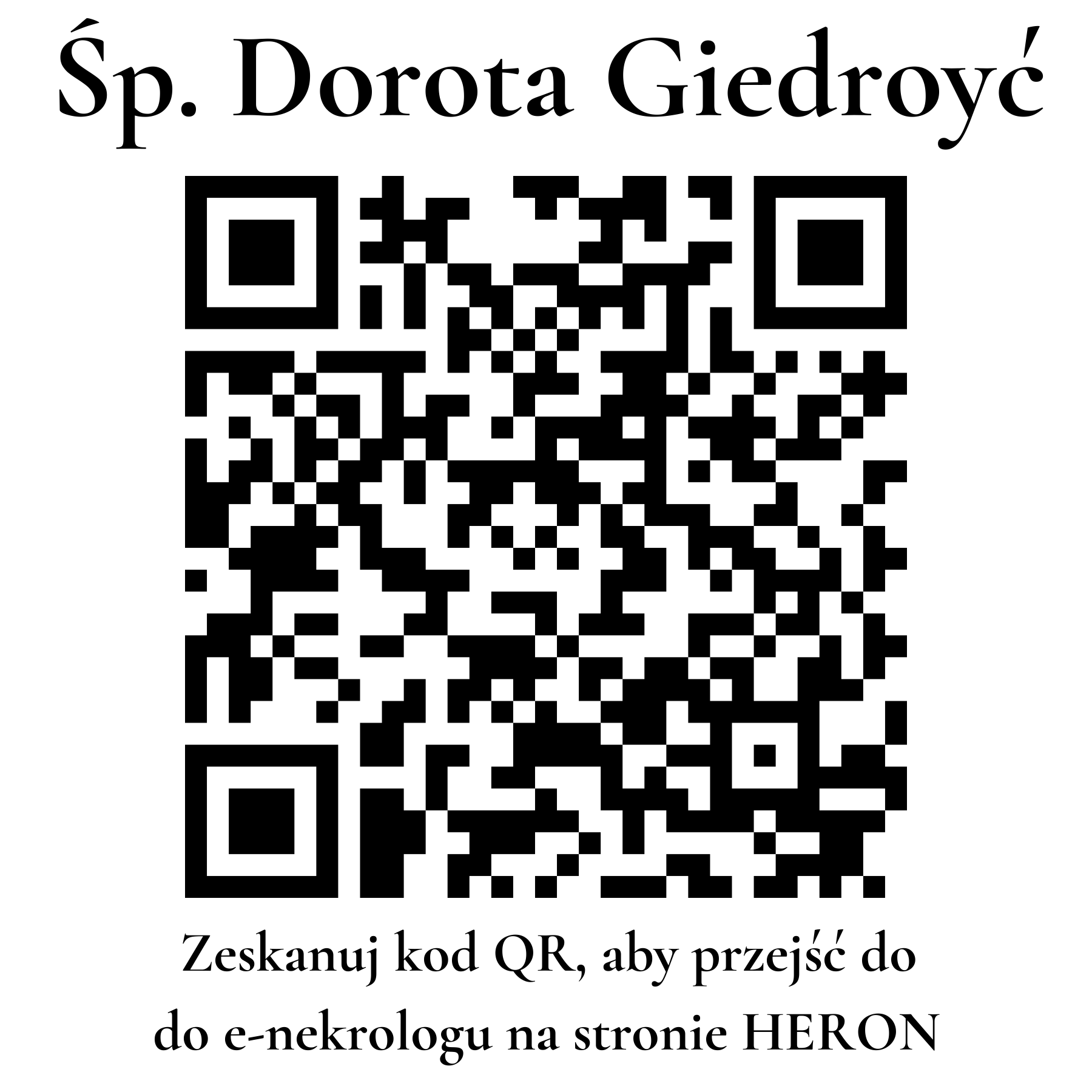 Kod QR do nekrologu Dorota Giedroyć