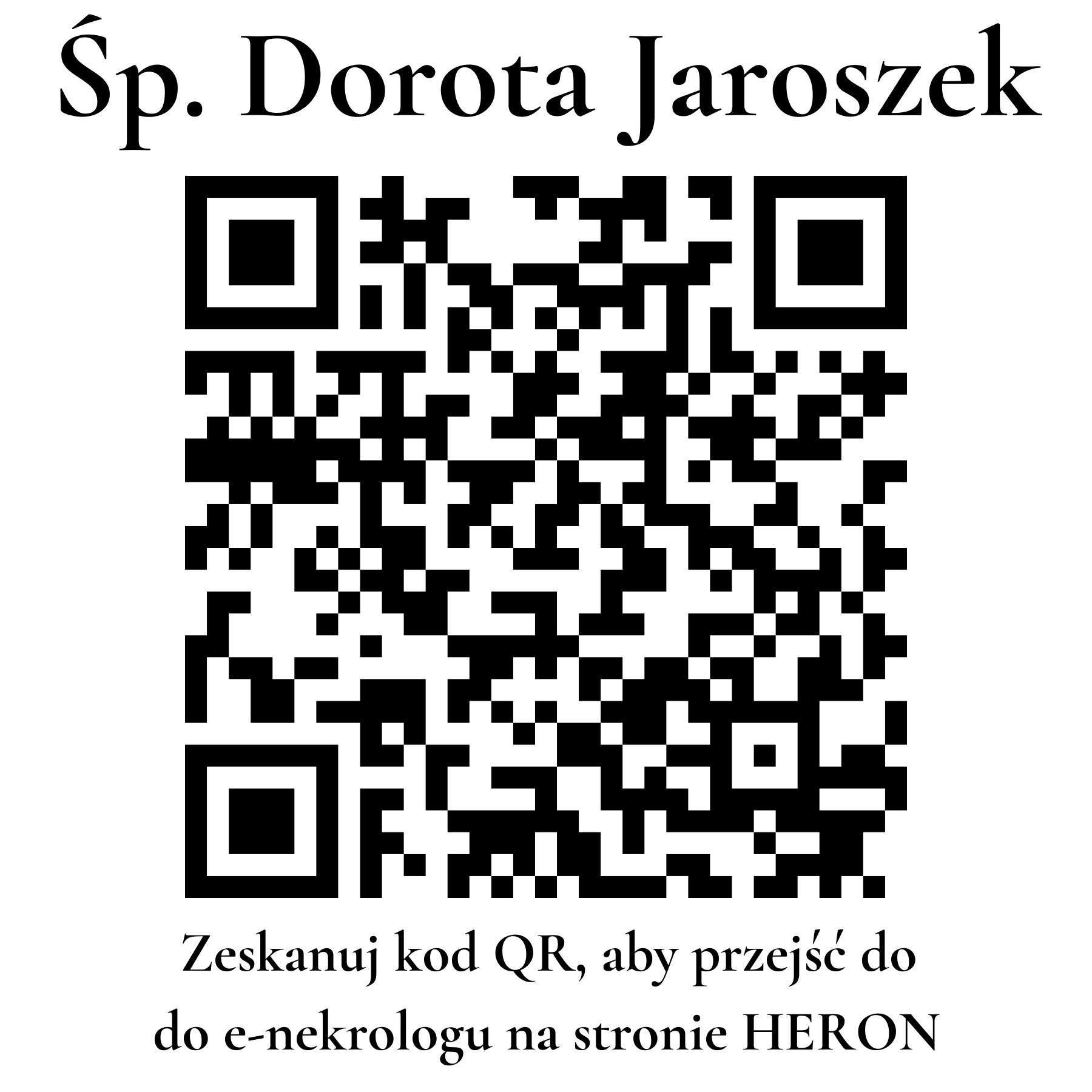 Kod QR do nekrologu Dorota Jaroszek