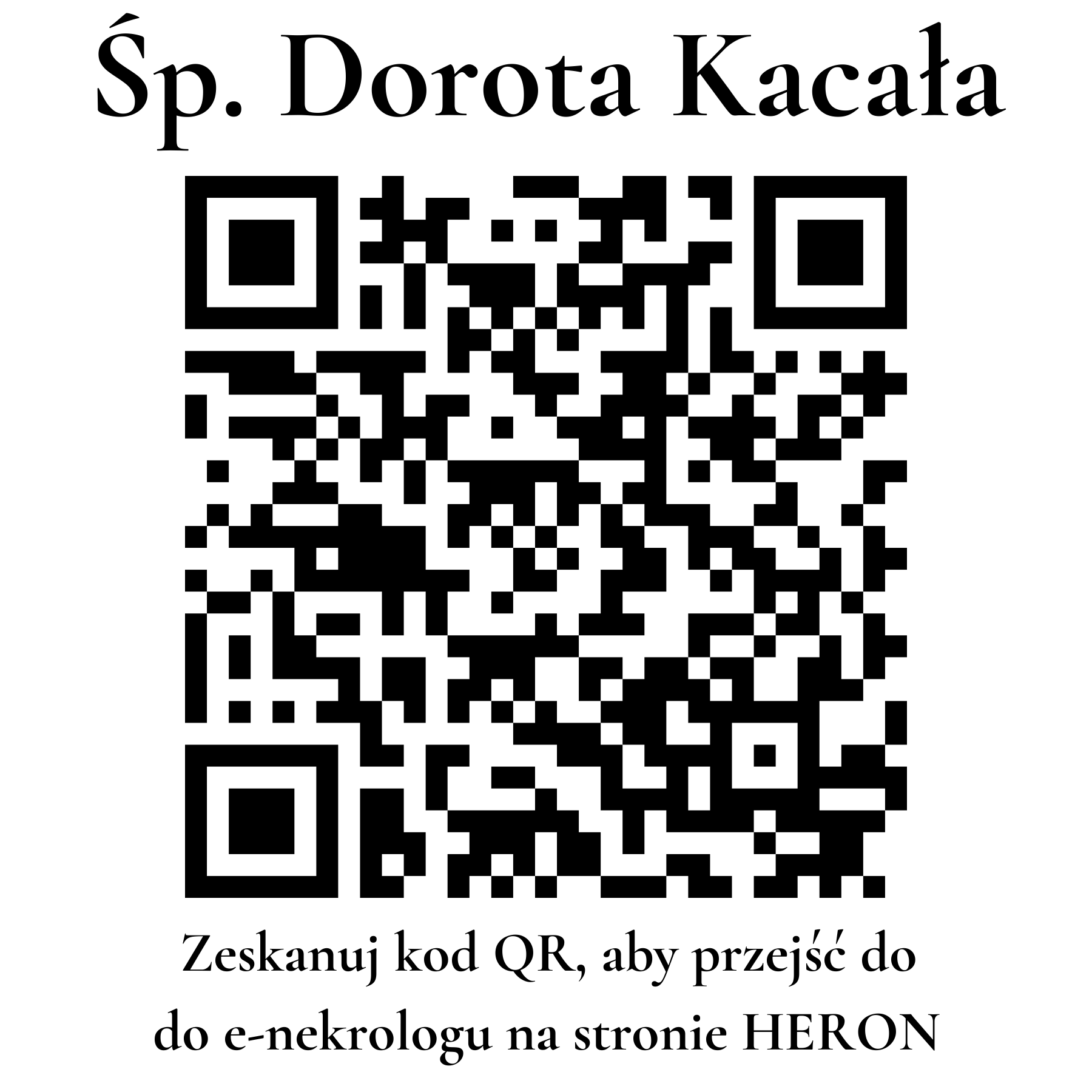 Kod QR do nekrologu Dorota Kacała