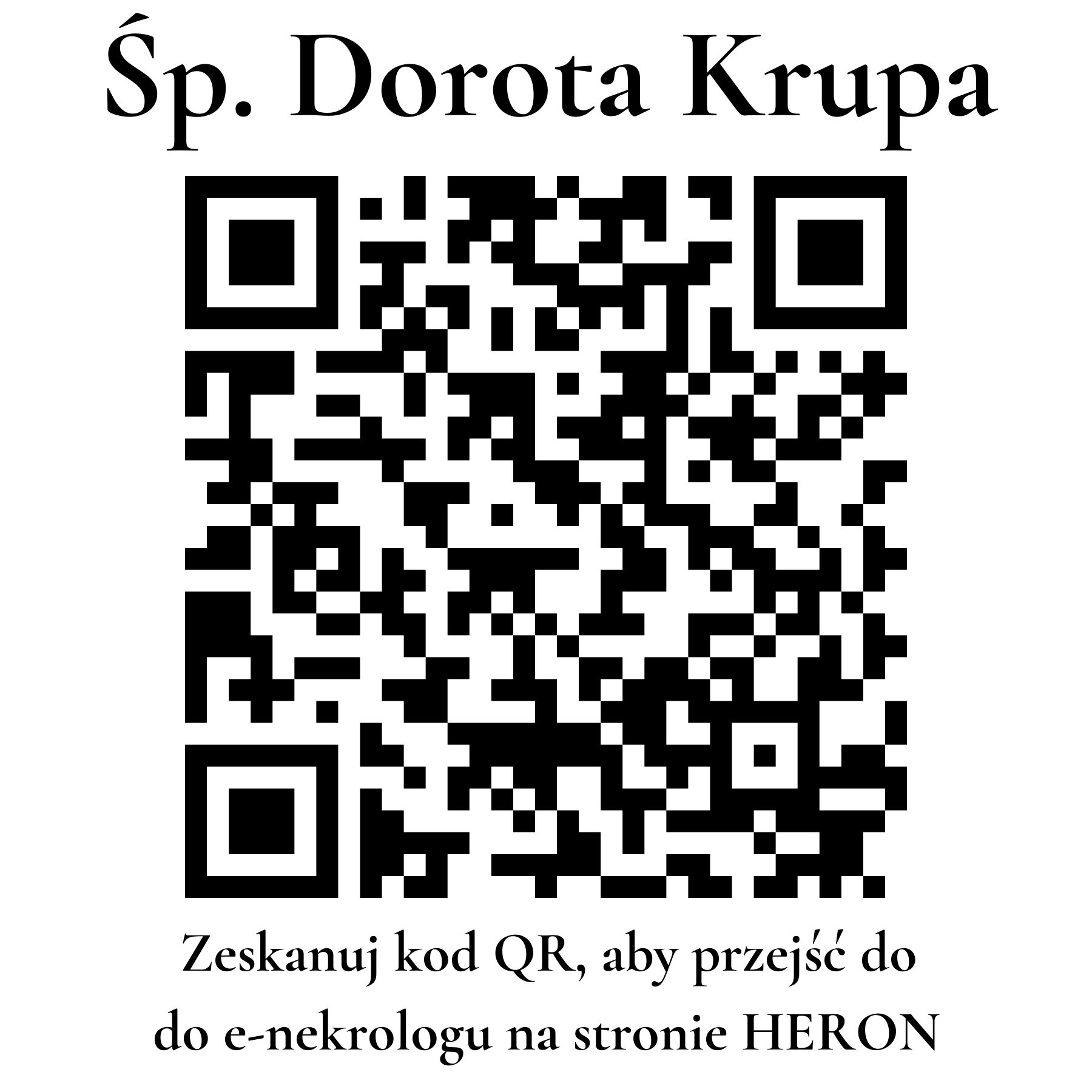 Kod QR do nekrologu Dorota Krupa