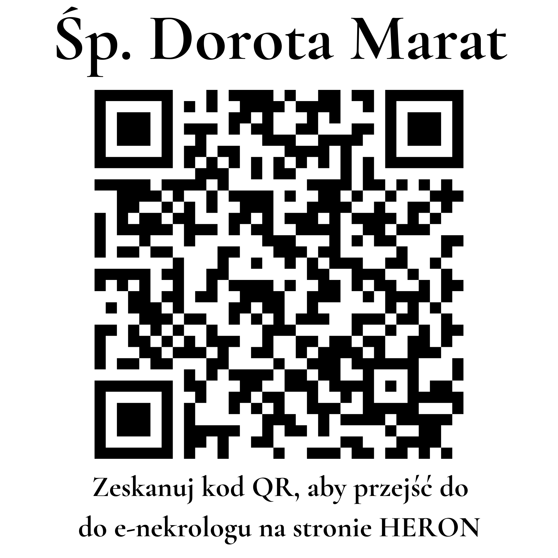 Kod QR do nekrologu Dorota Marat Kod QR do nekrologu Dorota Marat