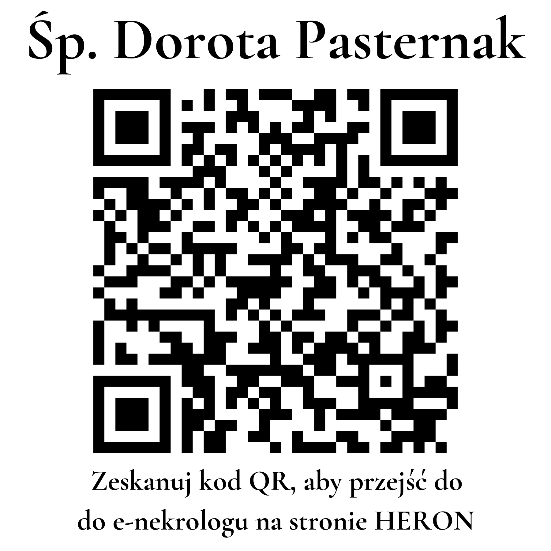 Kod QR do nekrologu Dorota Pasternak