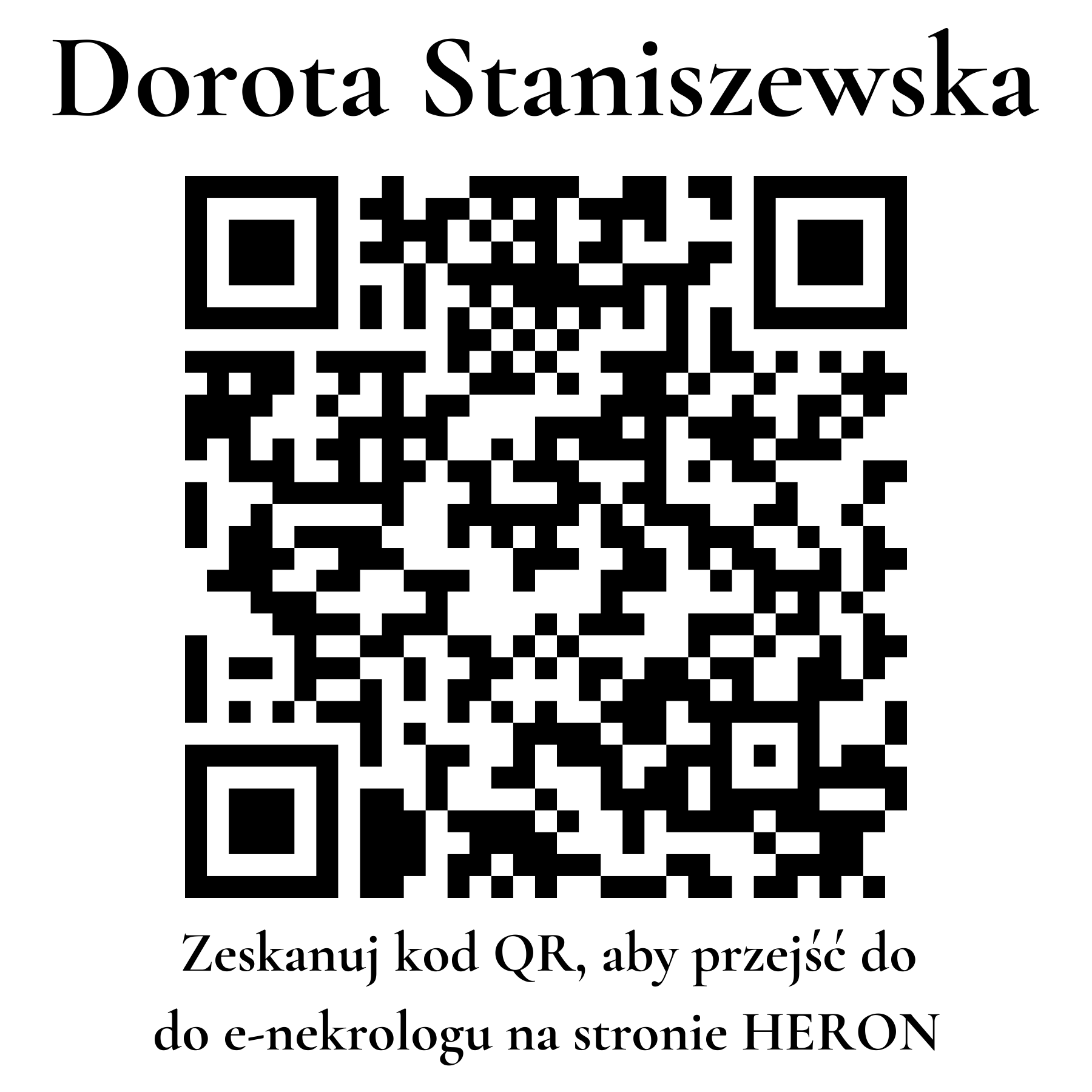 Kod QR do nekrologu Dorota Staniszewska