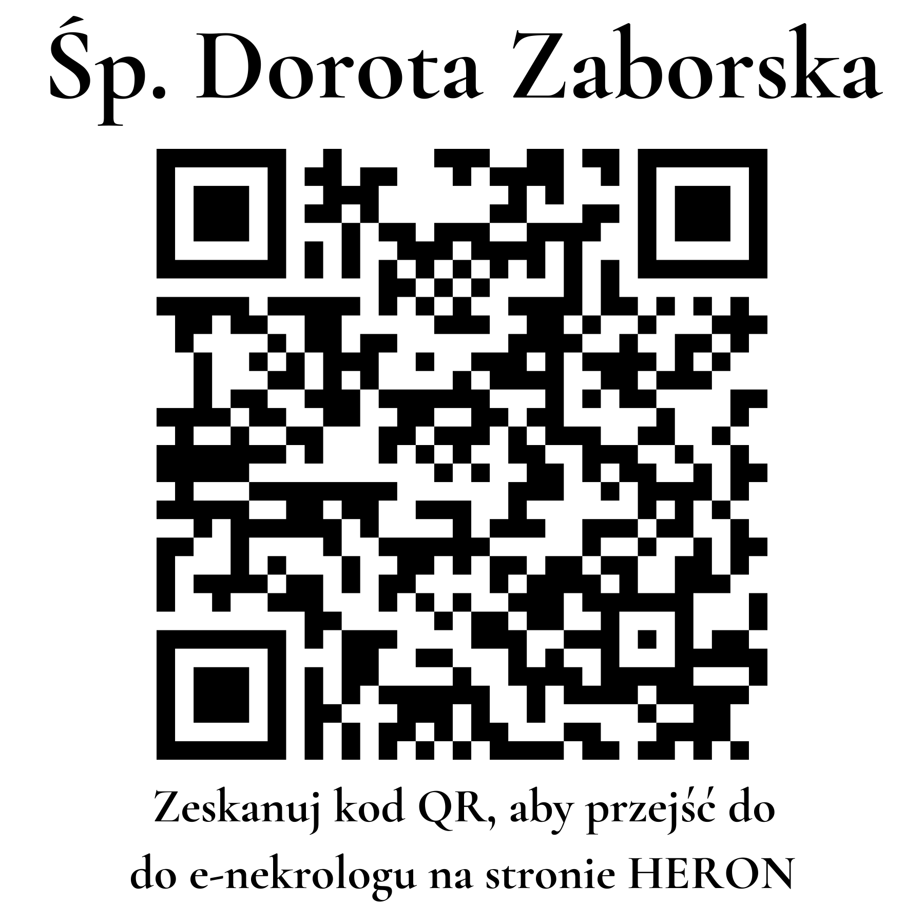 Kod QR do nekrologu Dorota Zaborska