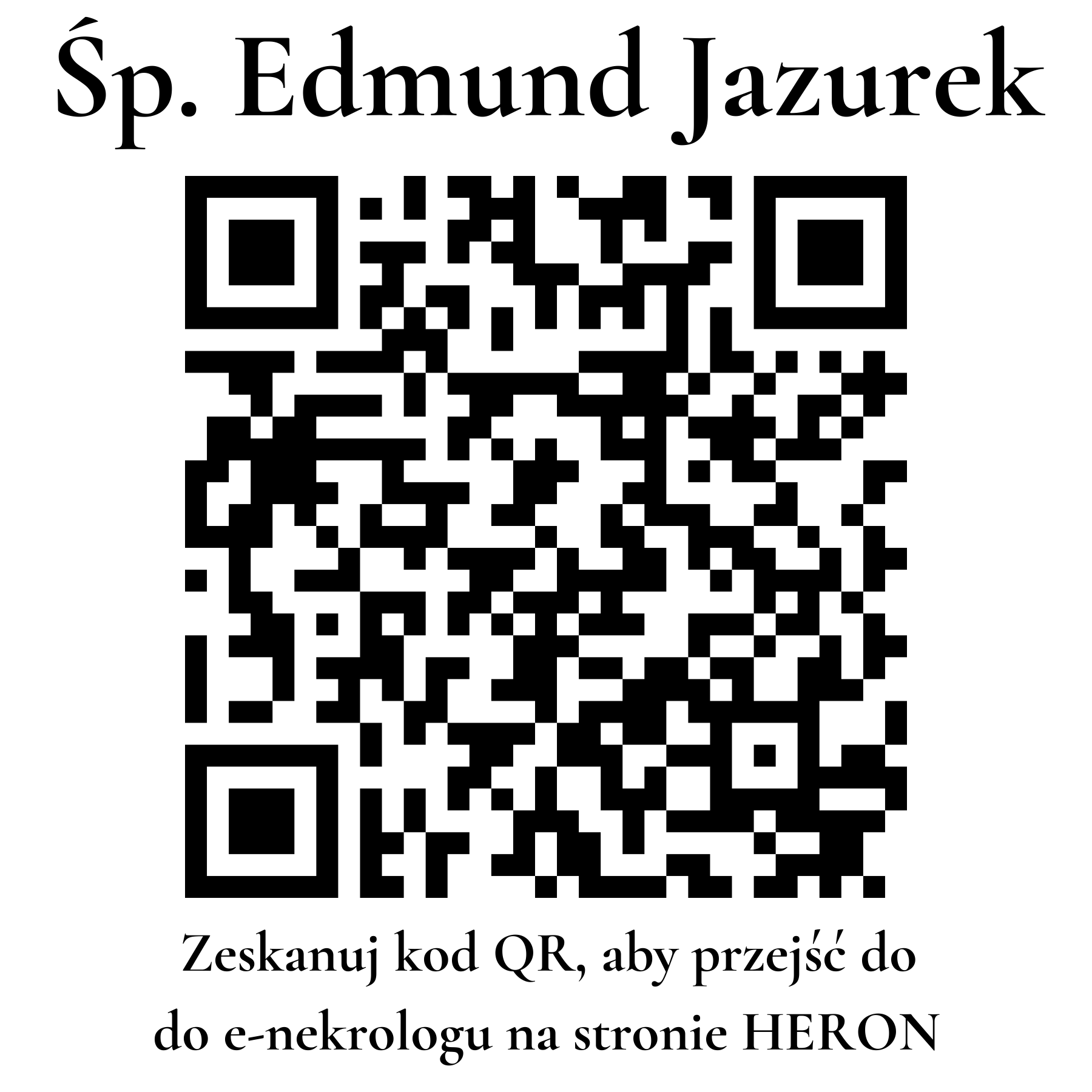 Kod QR do nekrologu Edmund Jazurek