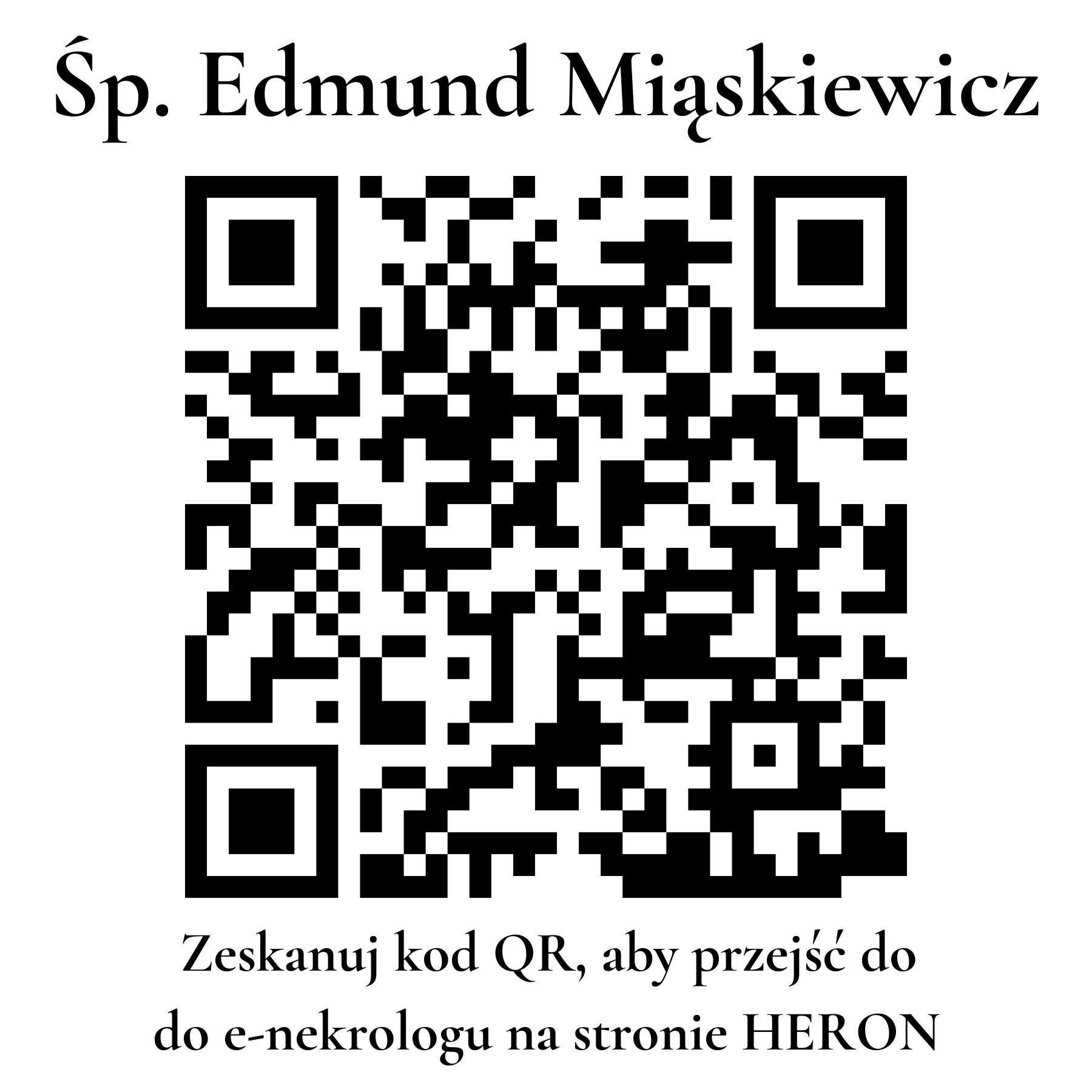 Kod QR do nekrologu Edmund Miąskiewicz