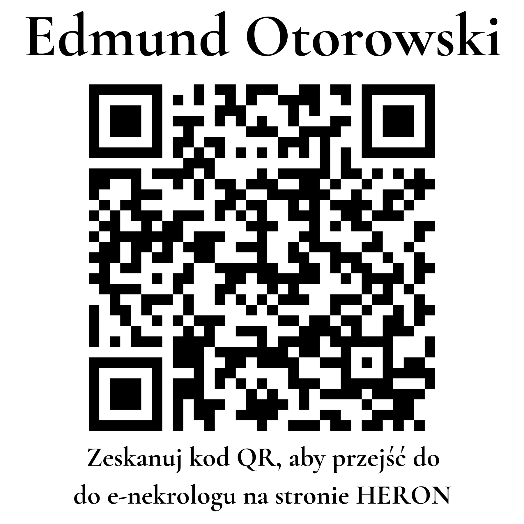 Kod QR do nekrologu Edmund Otorowski Kod QR do nekrologu Edmund Otorowski