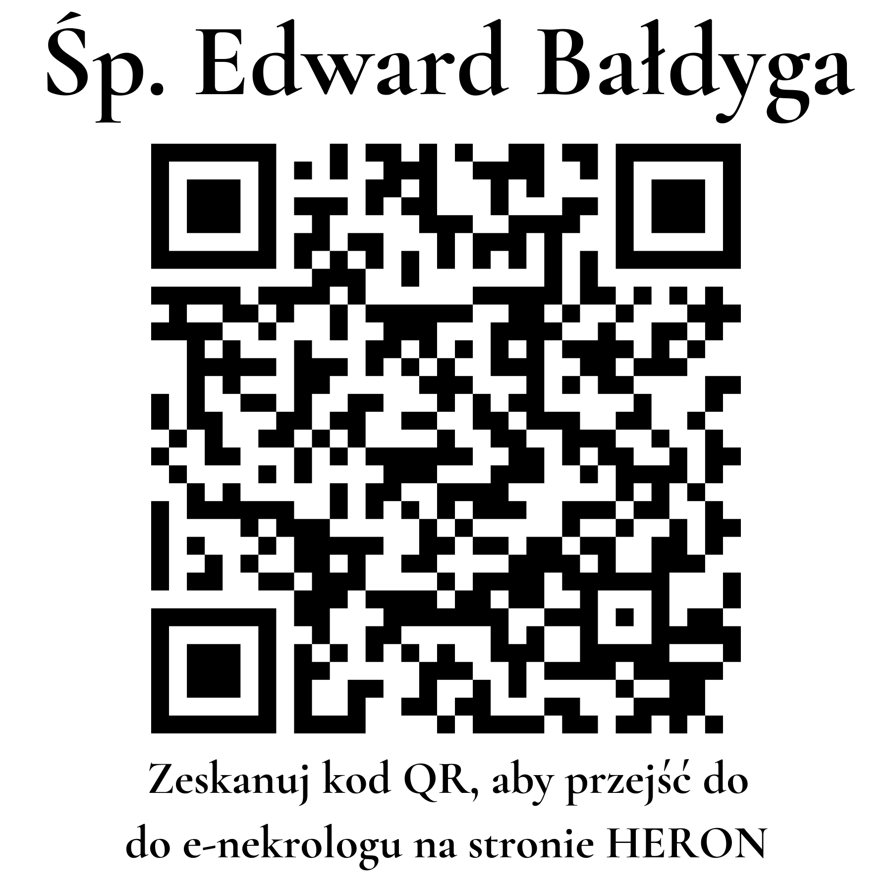 Kod QR do nekrologu Edward Bałdyga Kod QR do nekrologu Edward Bałdyga