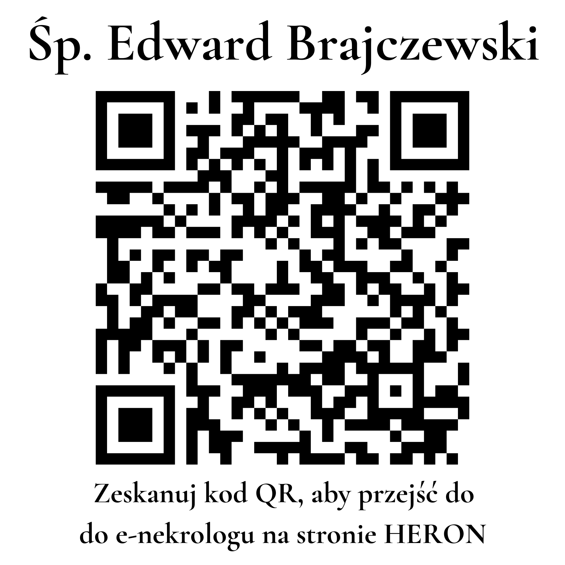 Kod QR do nekrologu Edward Brajczewski Kod QR do nekrologu Edward Brajczewski