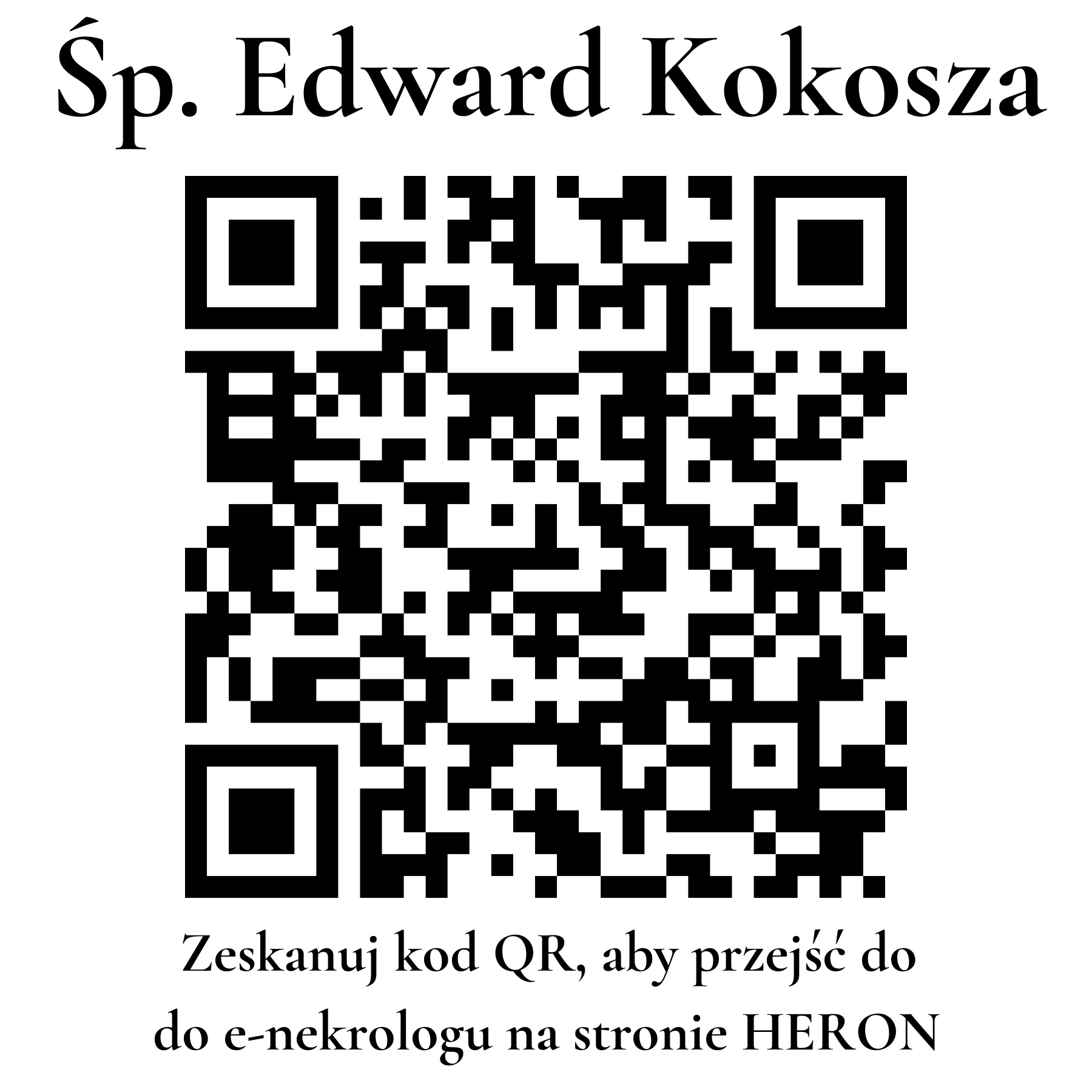 Kod QR do nekrologu Edward Kokosza Kod QR do nekrologu Edward Kokosza
