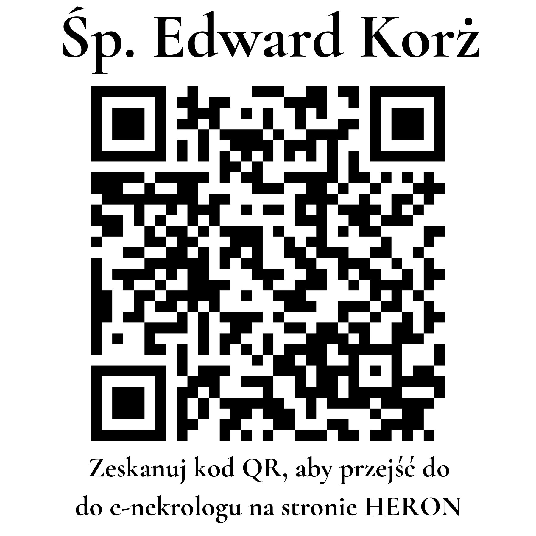 Kod QR do nekrologu Edward Korż
