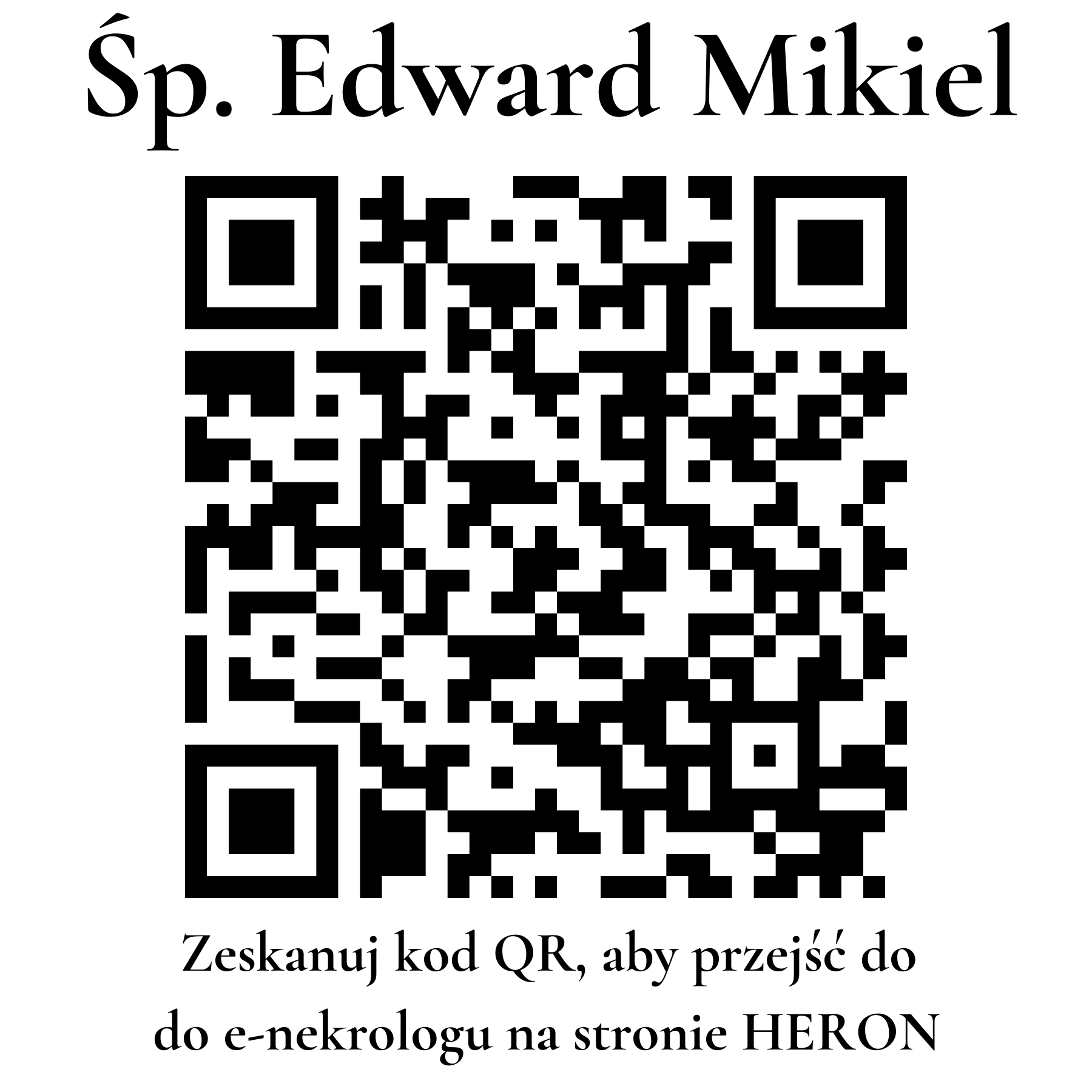 Kod QR do nekrologu Edward Mikiel Kod QR do nekrologu Edward Mikiel