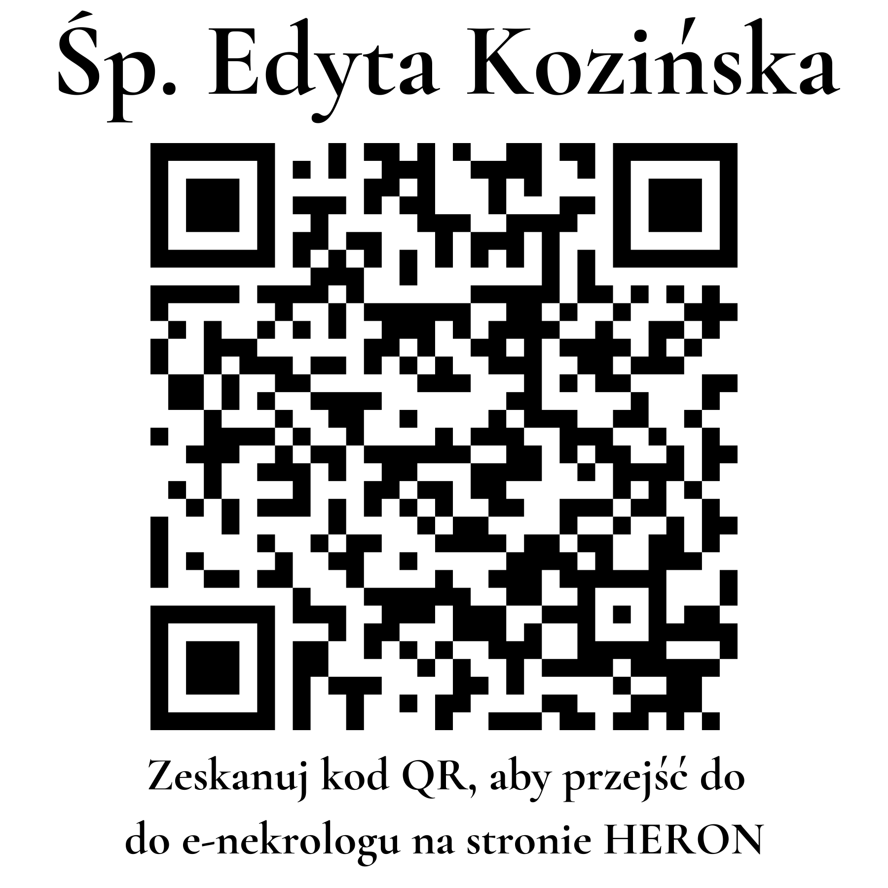 Kod QR do nekrologu Edyta Kozińska