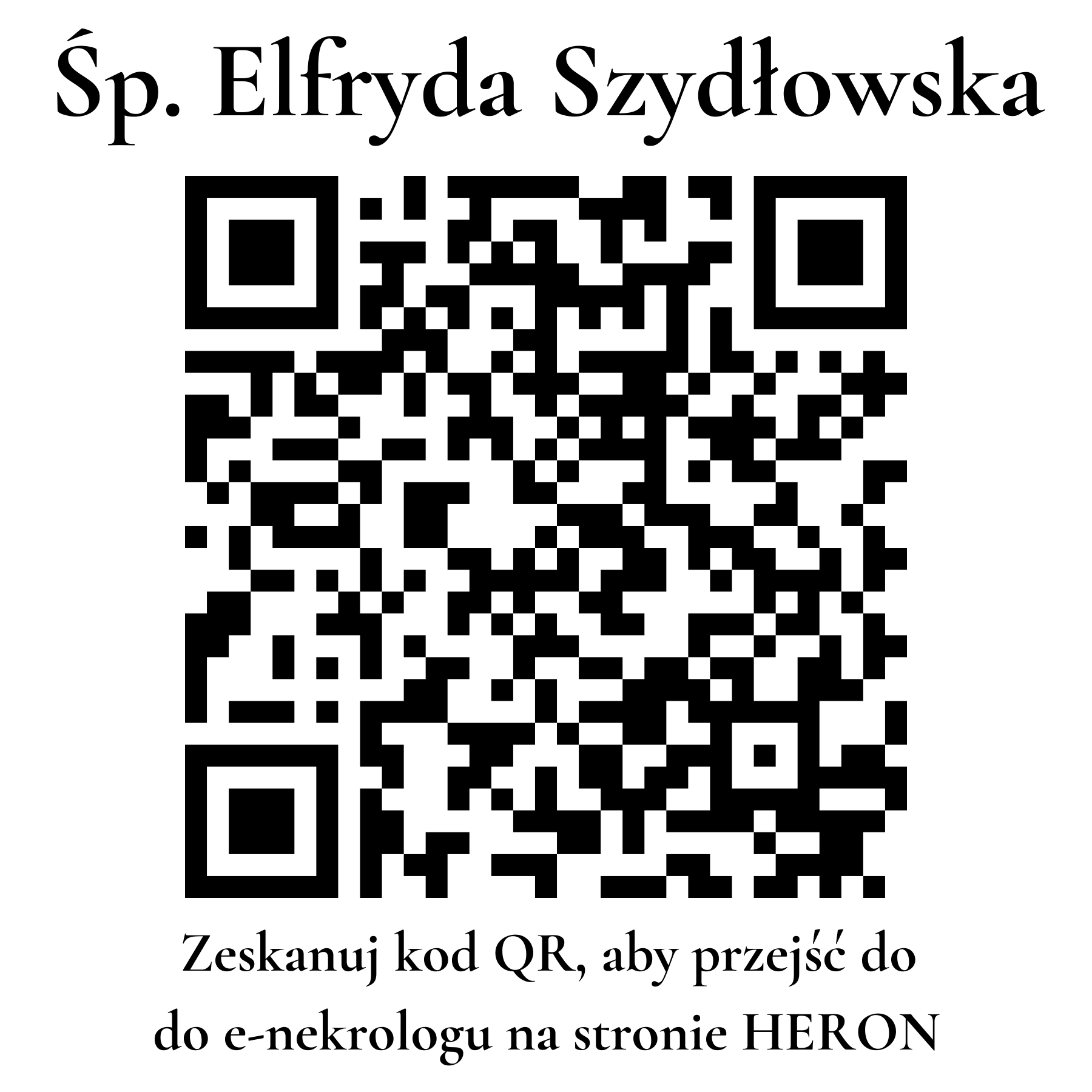 Kod QR do nekrologu Elfryda Szydłowska