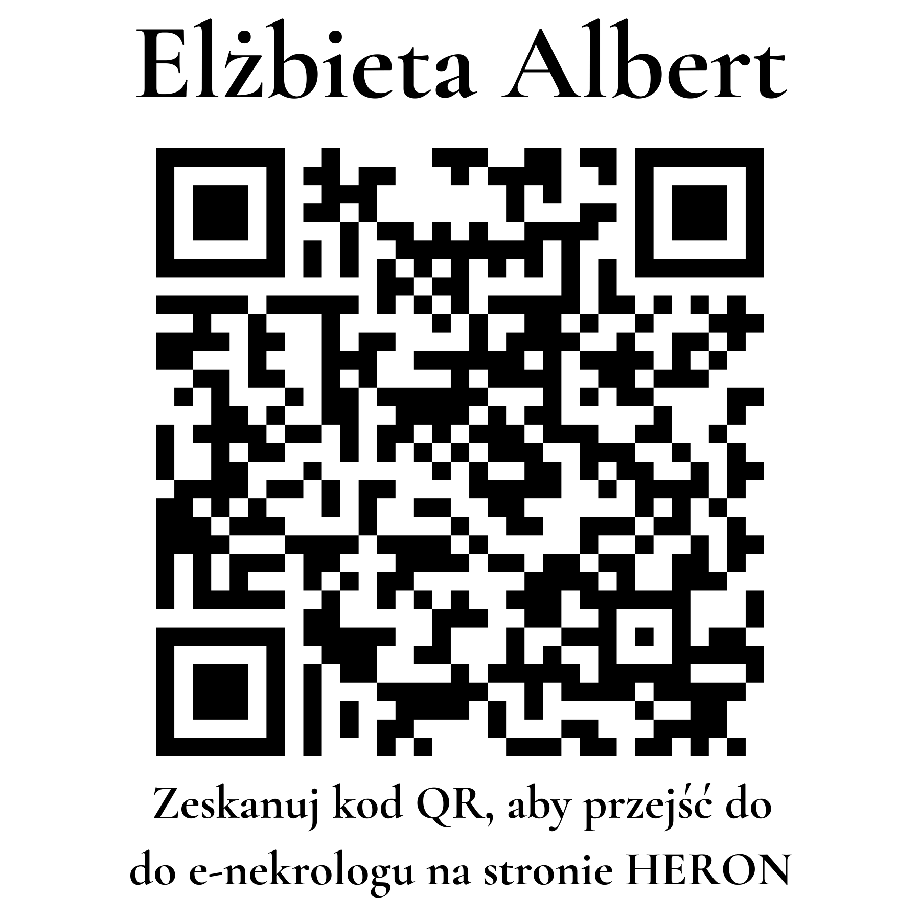 Kod QR do nekrologu Elżbieta Albert