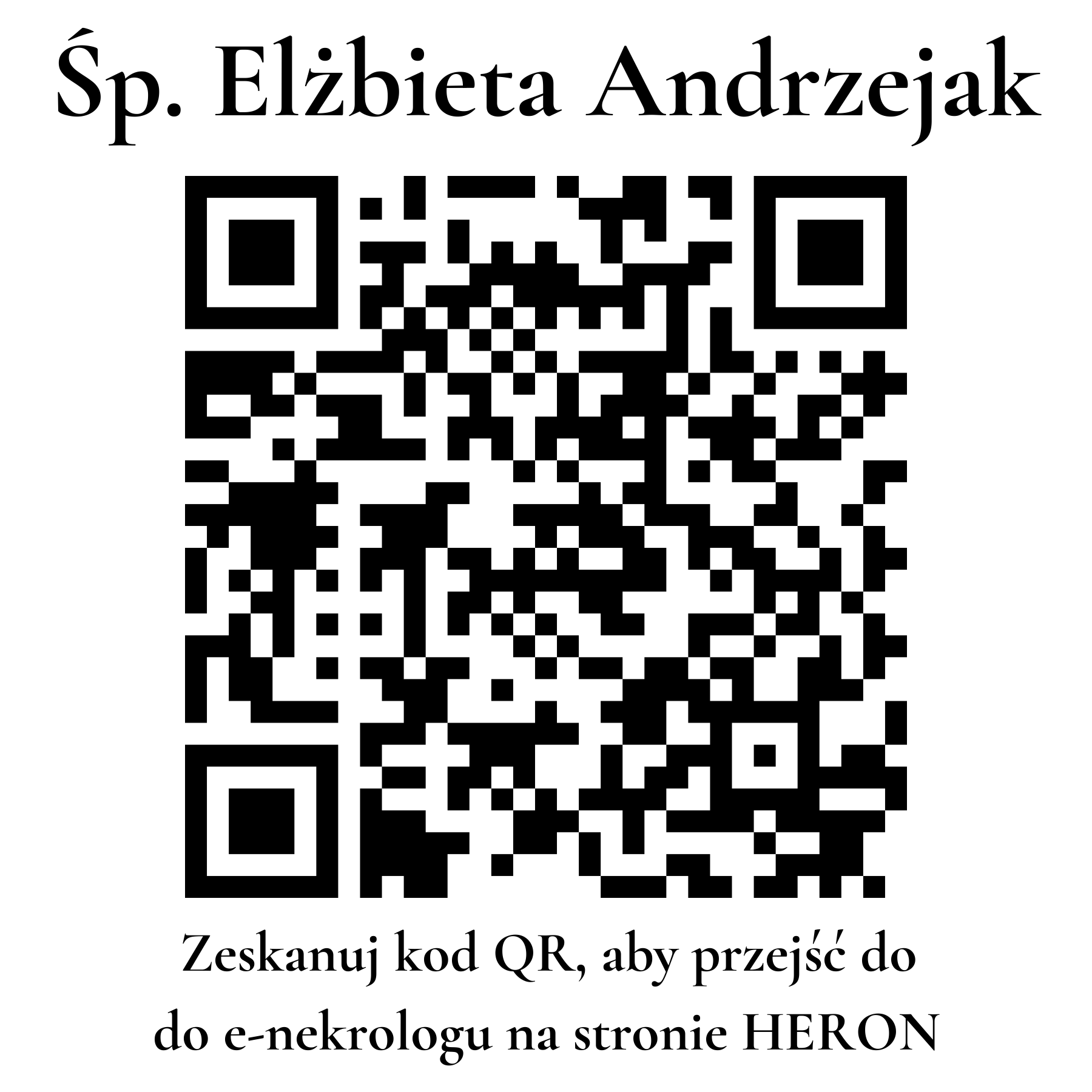 Kod QR do nekrologu Elżbieta Andrzejak