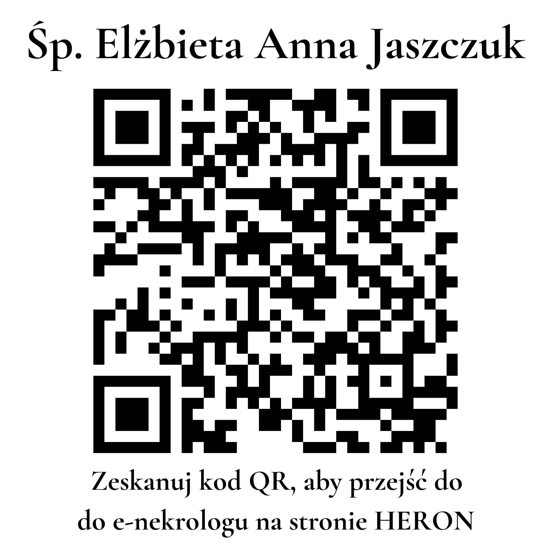 Kod QR do nekrologu Elżbieta Anna Jaszczuk