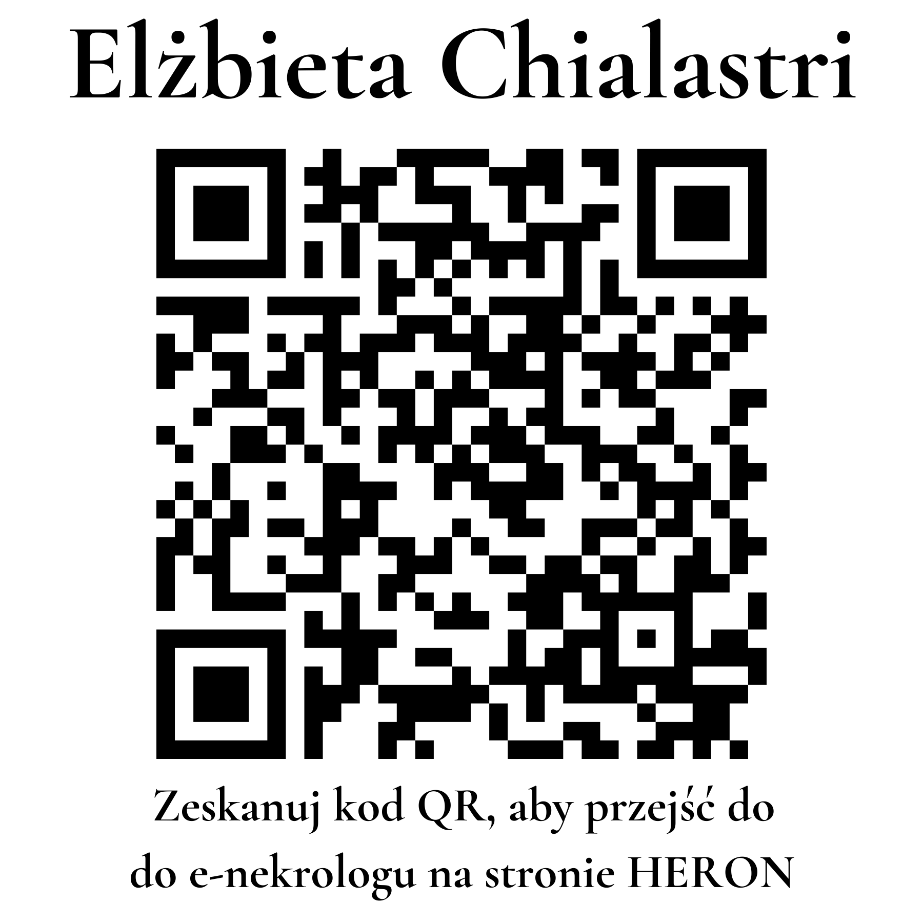 Kod QR do nekrologu Elżbieta Chialastri
