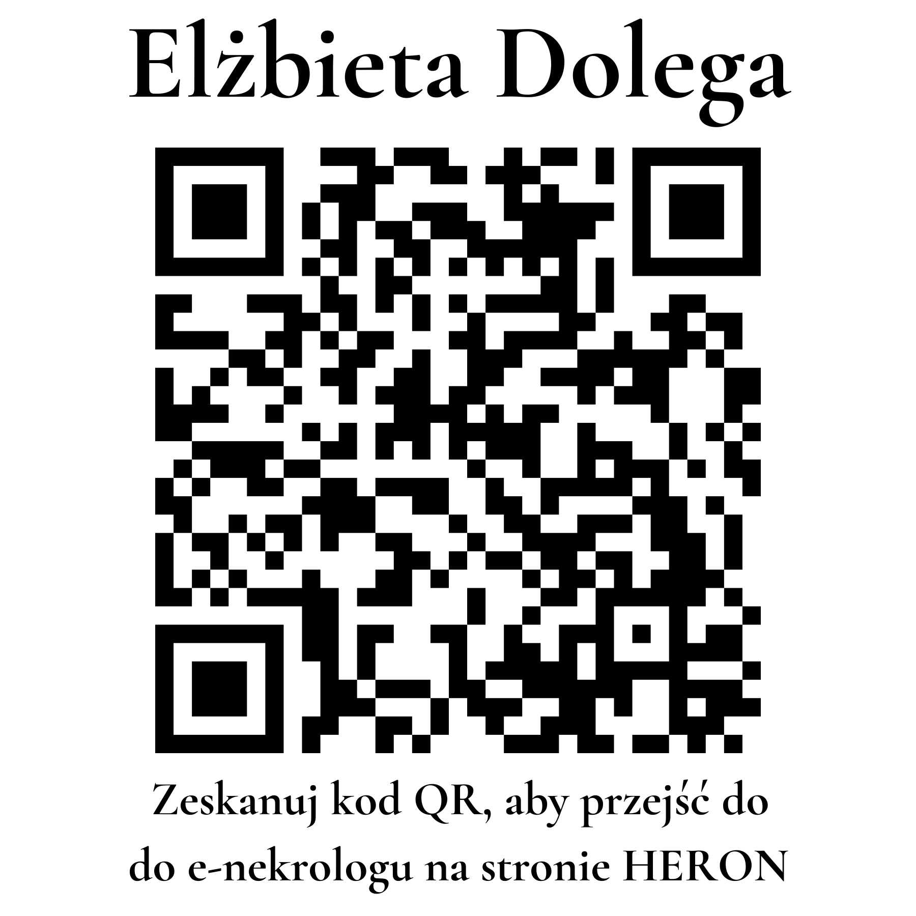 Kod QR do nekrologu Elżbieta Dolega Kod QR do nekrologu Elżbieta Dolega
