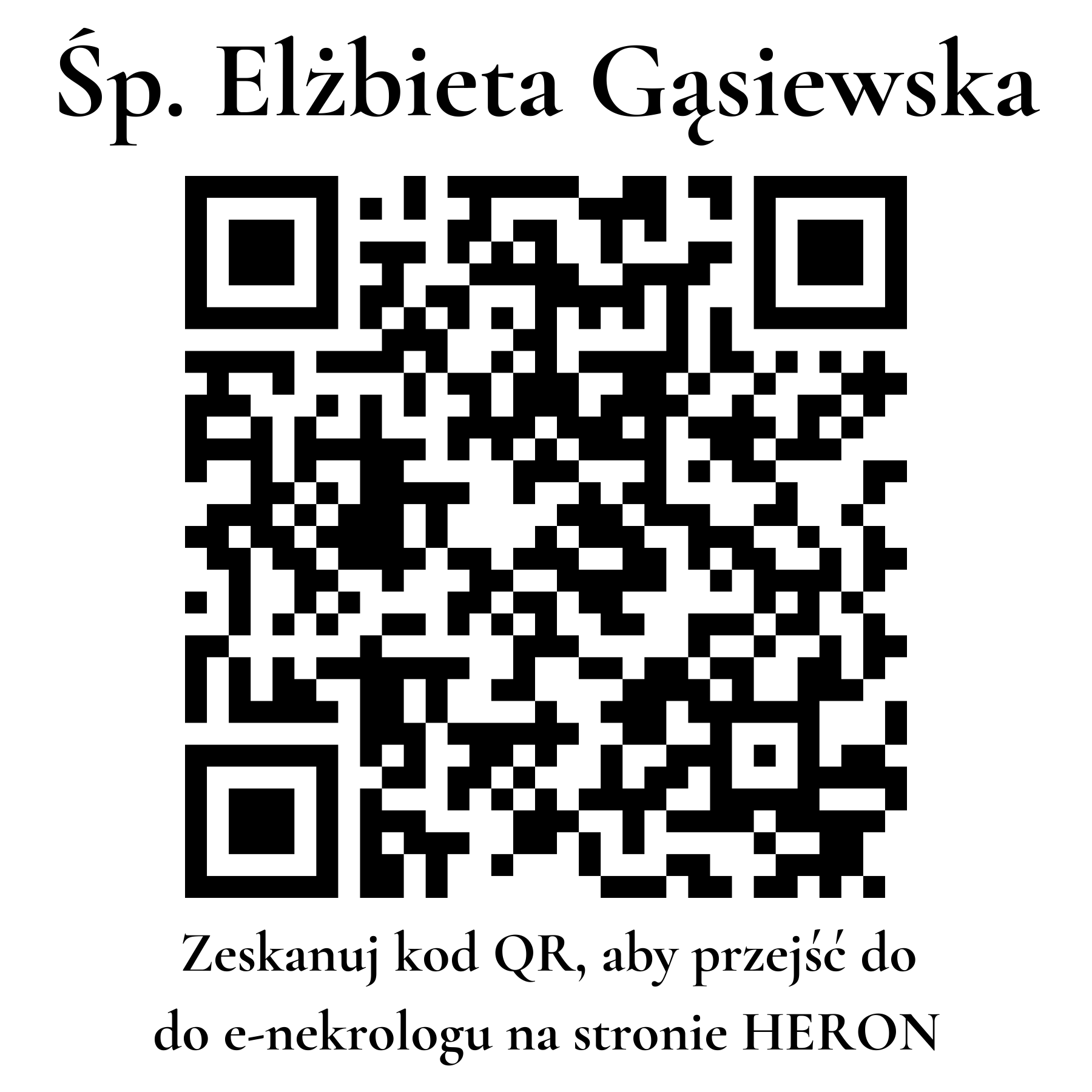 Kod QR do nekrologu Elżbieta Gąsiewska