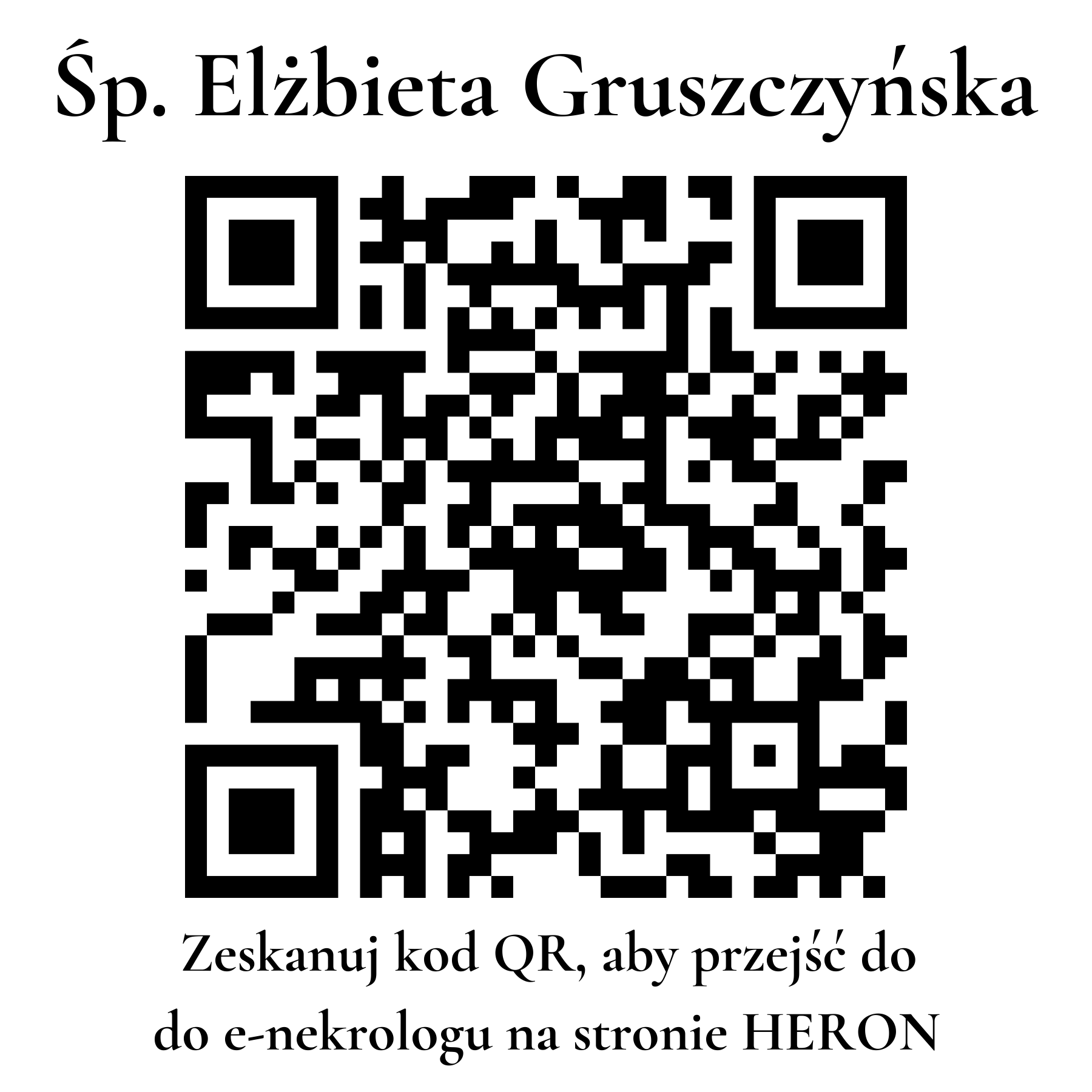 Kod QR do nekrologu Elżbieta Gruszczyńska