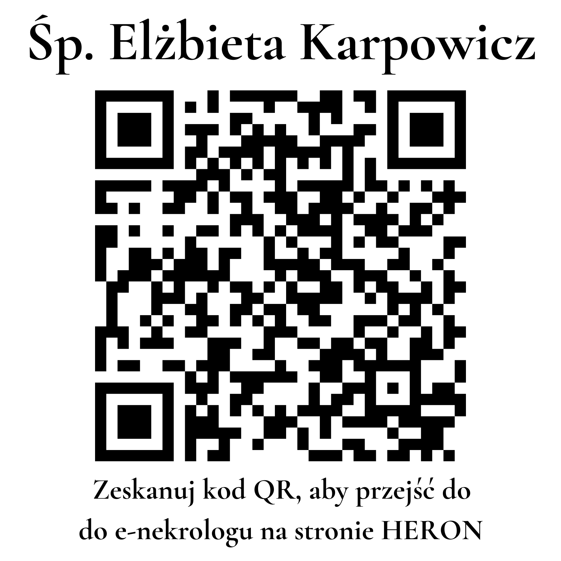 Kod QR do nekrologu Elżbieta Karpowicz