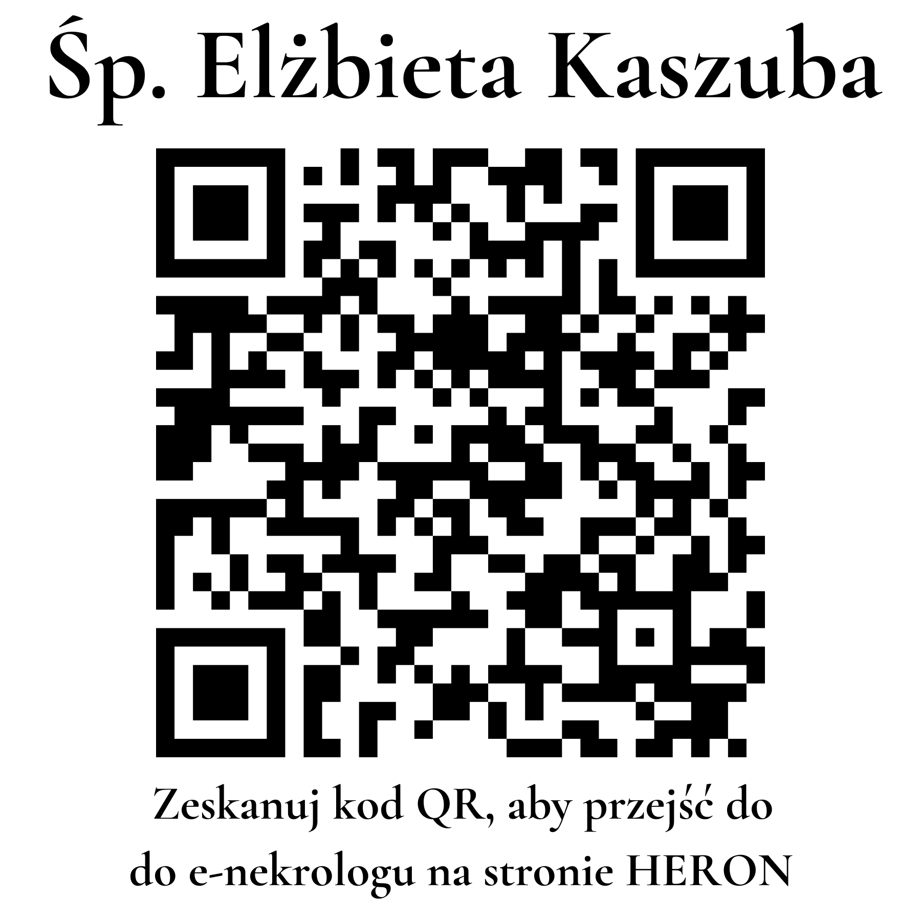 Kod QR do nekrologu Elżbieta Kaszuba