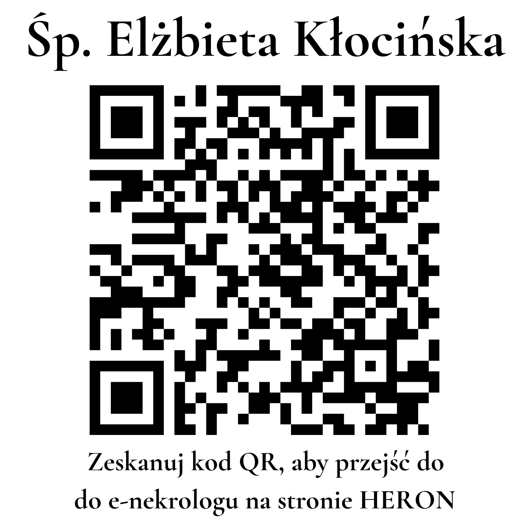 Kod QR do nekrologu Elżbieta Kłocińska