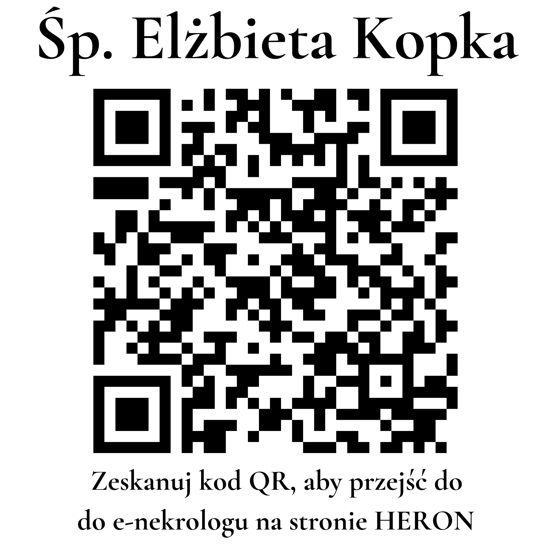 Kod QR do nekrologu Elżbieta Kopka