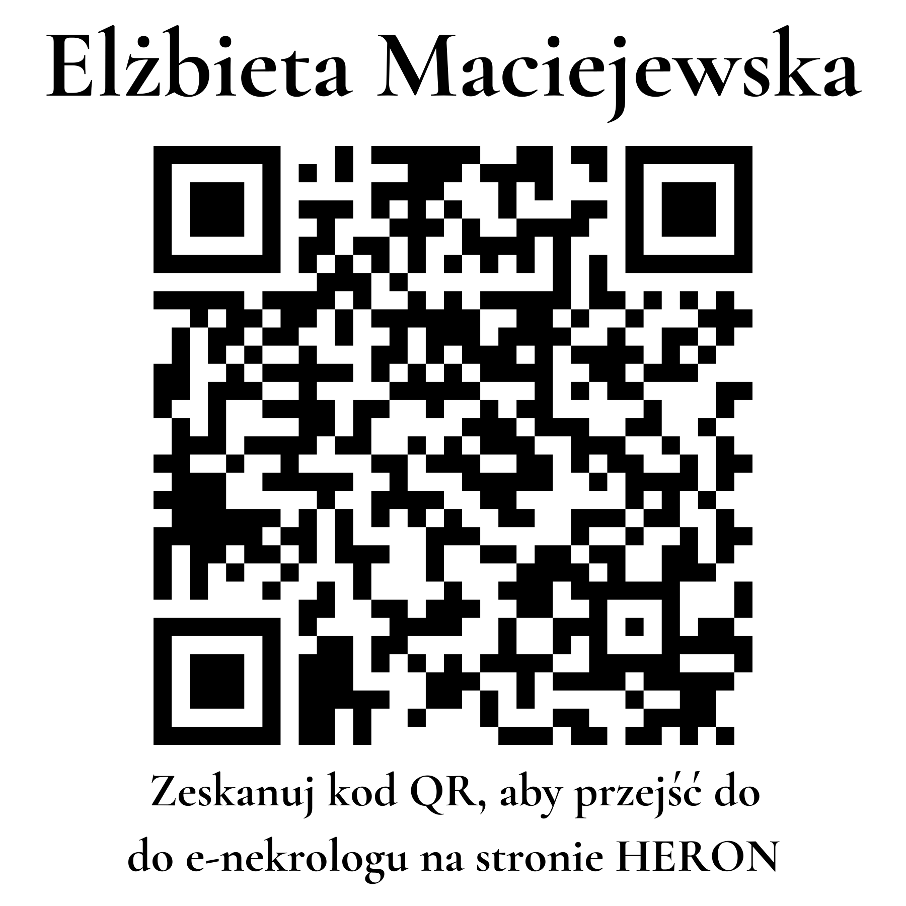 Kod QR do nekrologu Elżbieta Maciejewska